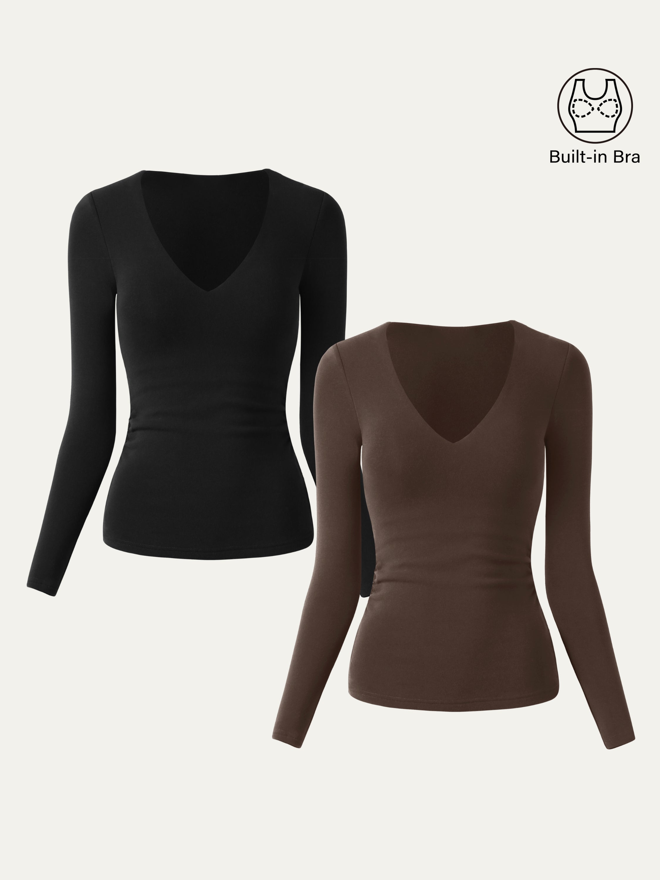 Haut Brami à encolure en V et côtés froncés Eco-Mousse®2.0 Espresso – Femmes > Hauts > Hauts de soutien-gorge | FormaLuxe