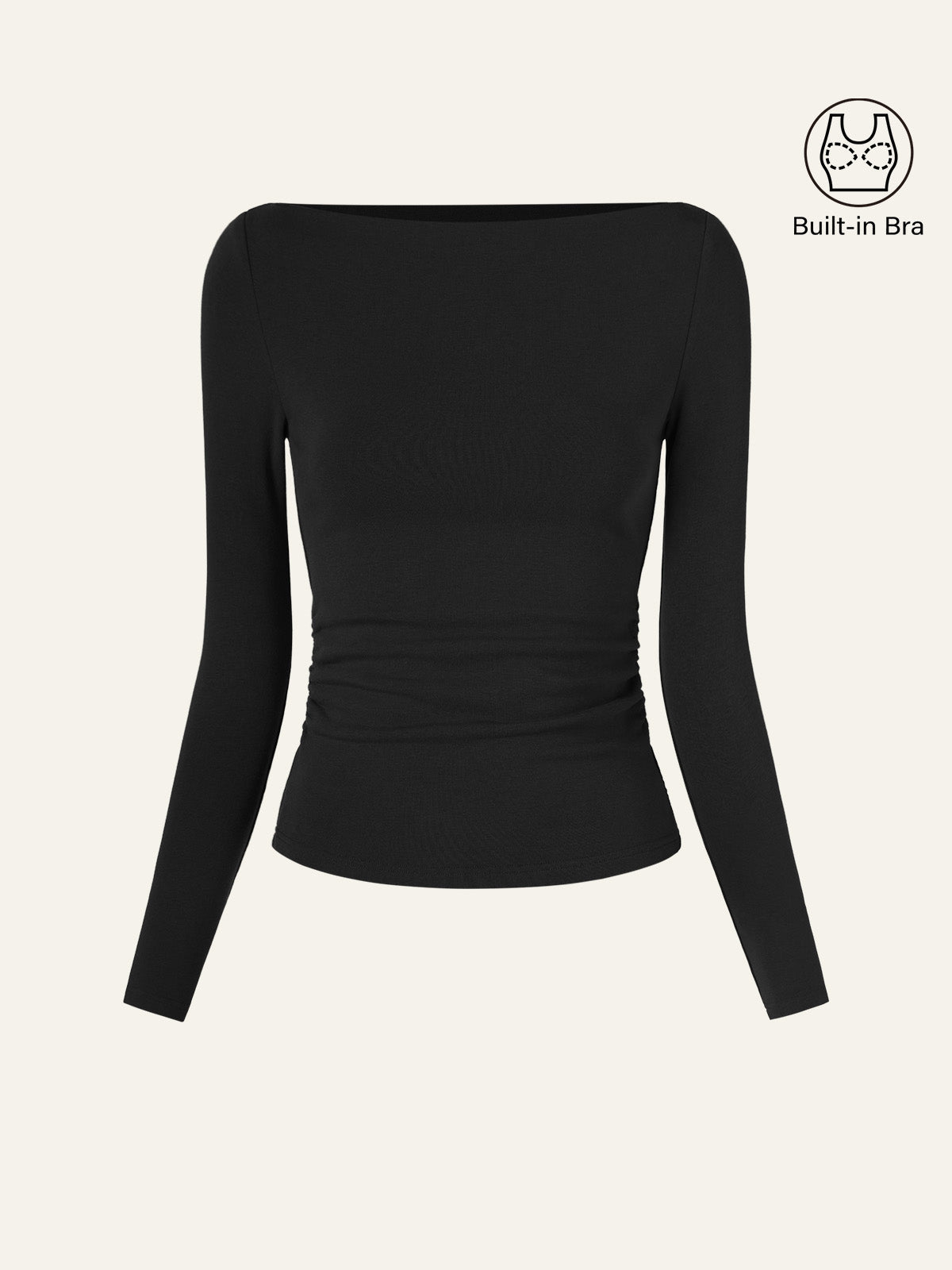 Modern Side Ruched Boatneck Brami Top Sea Glass – Women > Tops > Bra Tops | FormaLuxe