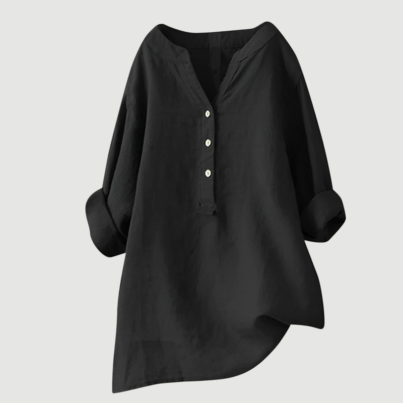 Zarina - Bequeme Leinenbluse Gelb | FormaLuxe