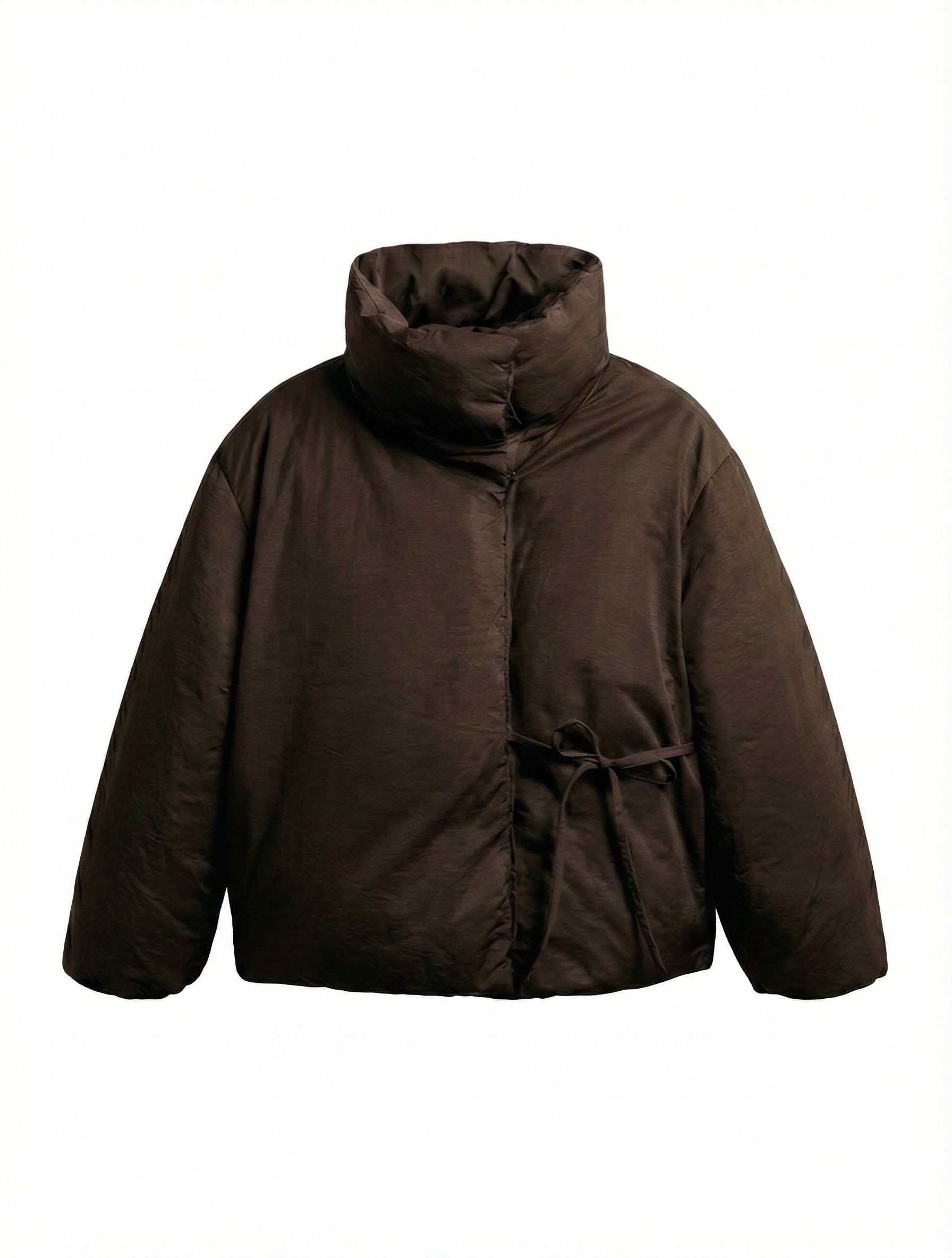 Lottie | Doudoune imperméable et coupe-vent Brun – Lottie | Doudoune cache-cœur | FormaLuxe