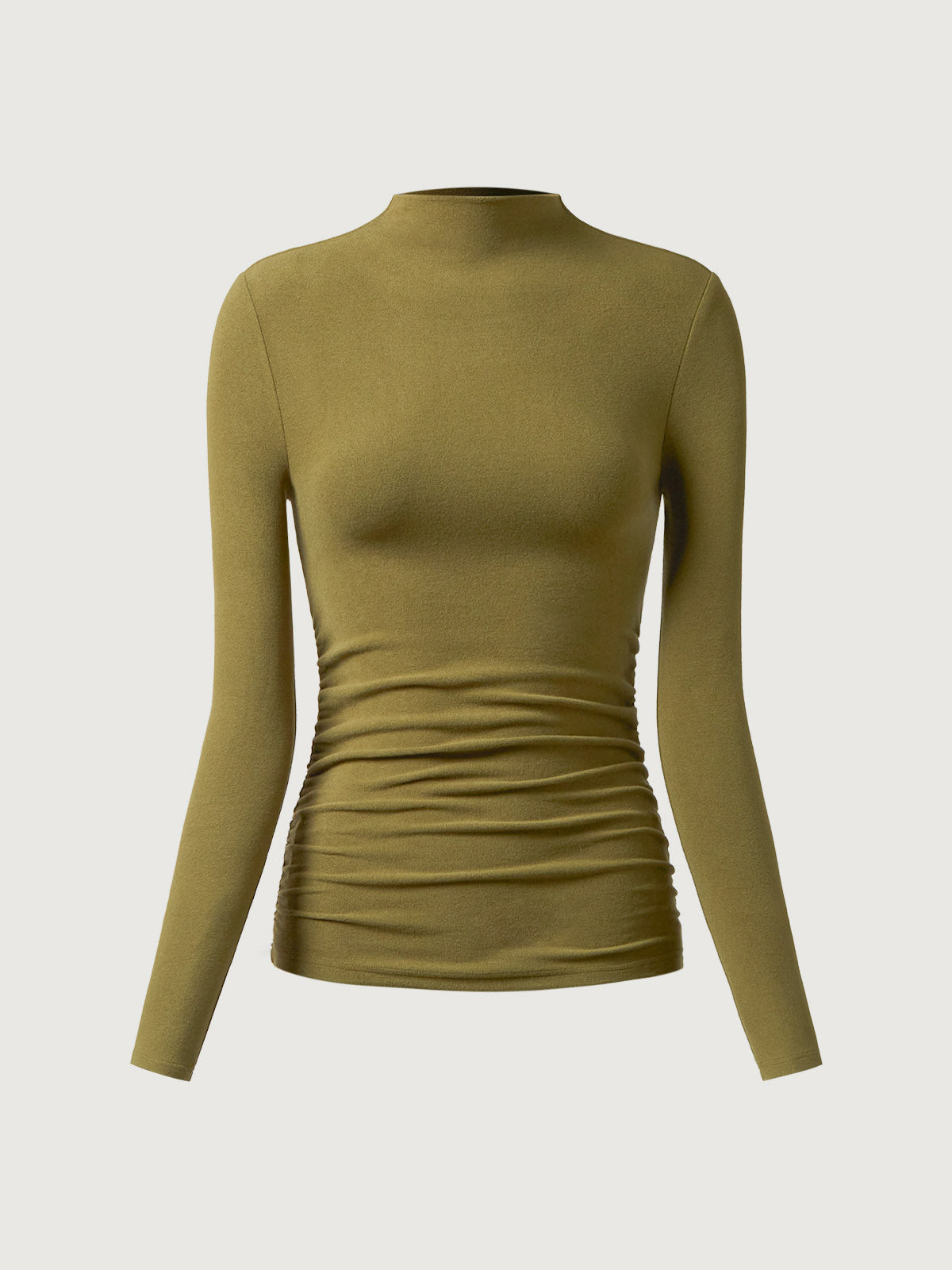 Top à col montant et côtés froncés Eco-Mousse® Off White – Femmes > Hauts > Chemises&Hauts | FormaLuxe