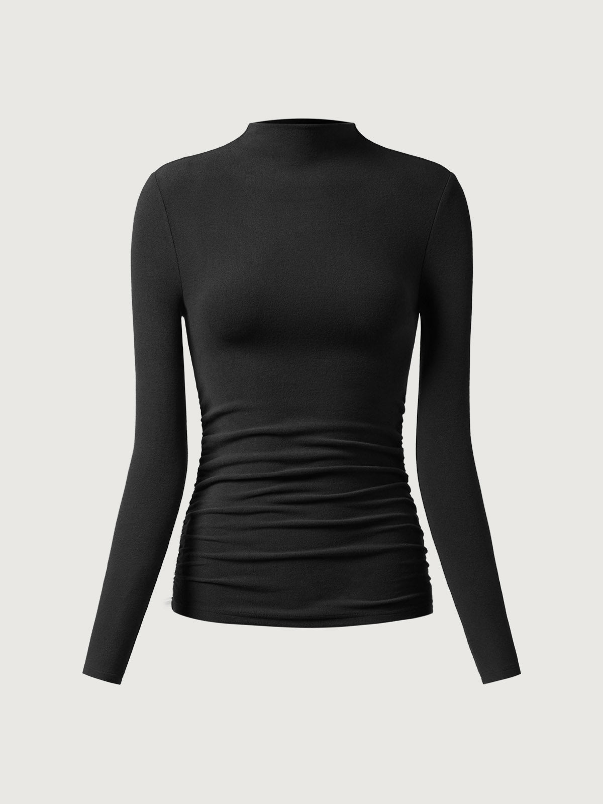 Top à col montant et côtés froncés Eco-Mousse® Off White – Femmes > Hauts > Chemises&Hauts | FormaLuxe