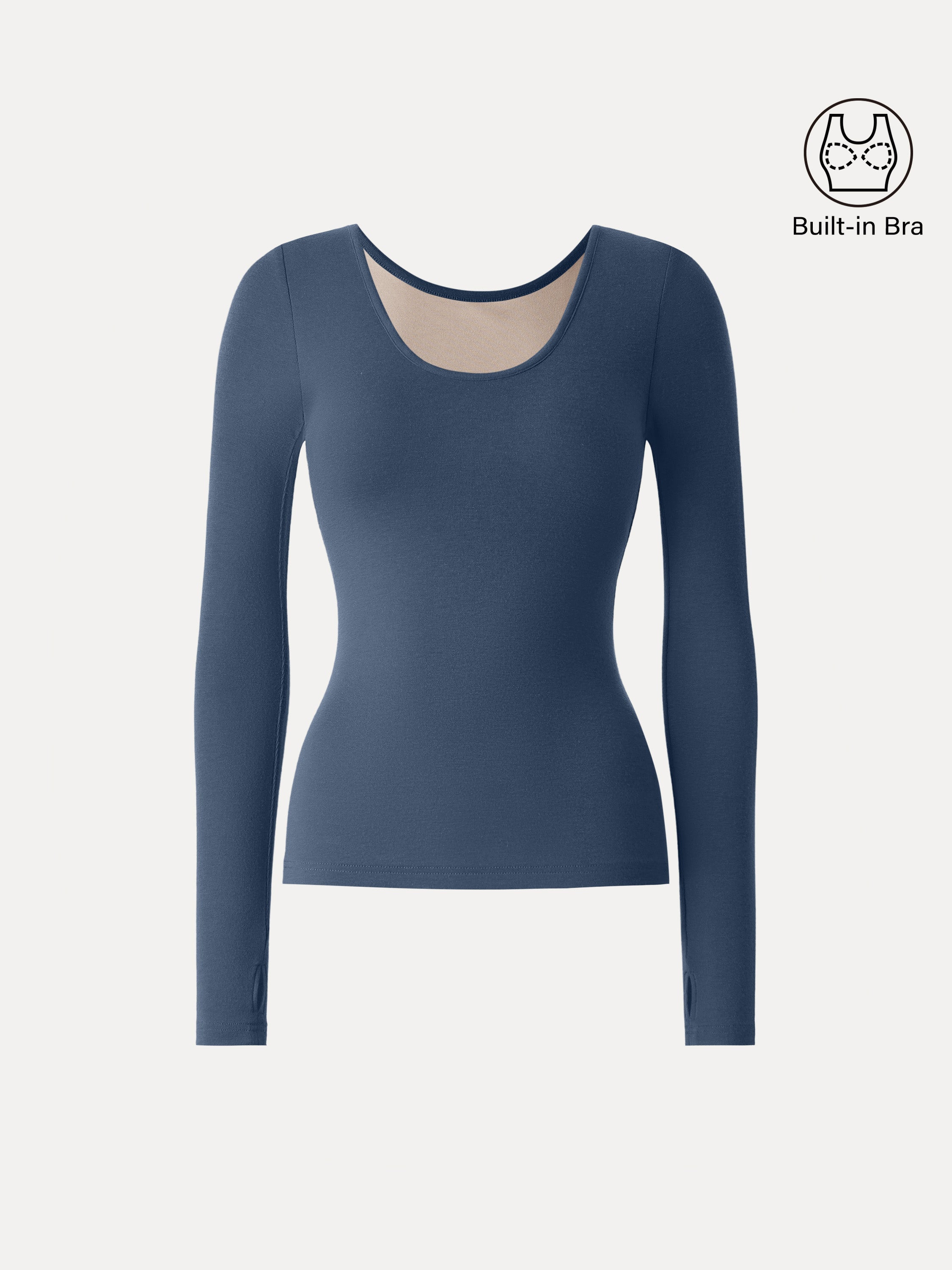 Lyocell Cashmere Scoop Neck Thumbhole Brami Rust Orange – Women > Tops > Bra Tops | FormaLuxe