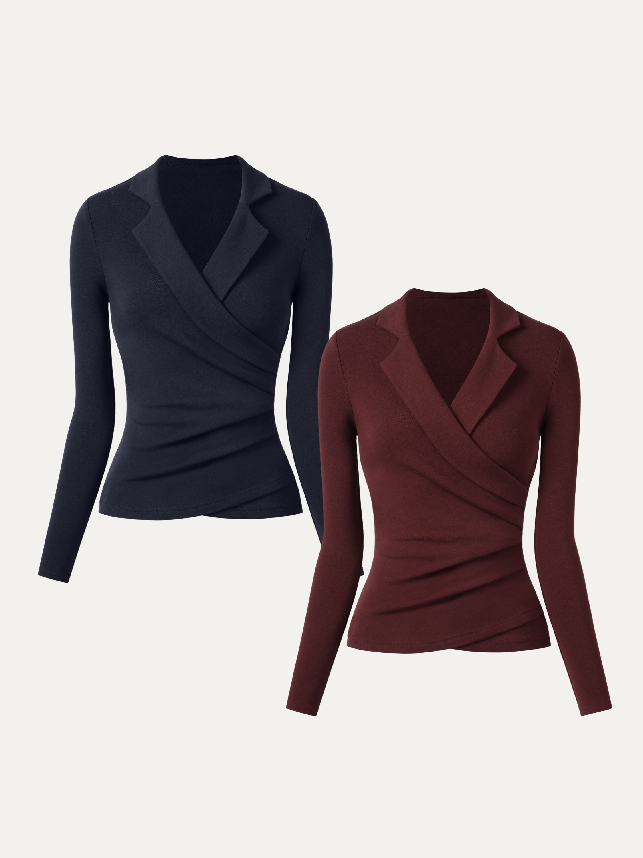 Haut surplice à col Eco-Mousse®3.0 Ruby – Femmes > Hauts > Chemises&Hauts | FormaLuxe