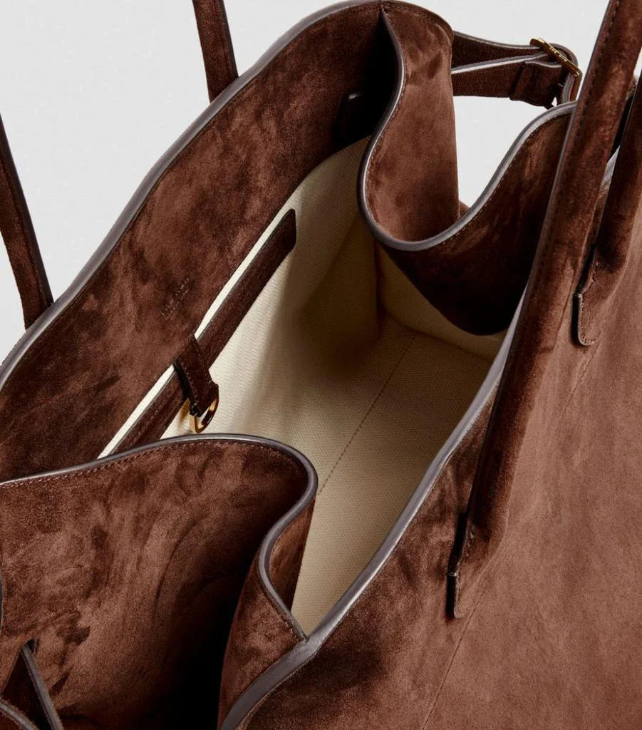 Henna | Suede Large Shopper Tote Bag Brown | FormaLuxe