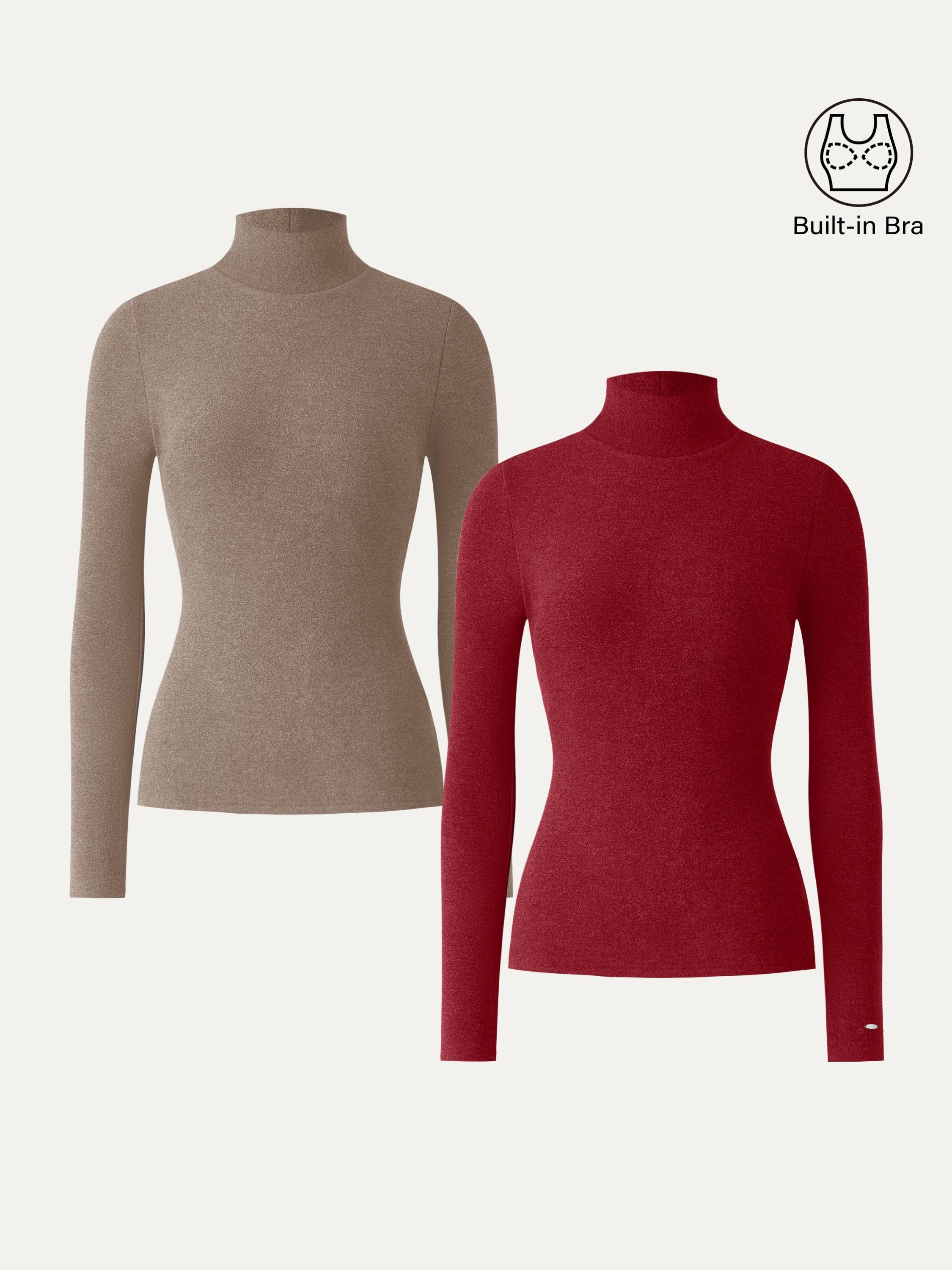 MaxWarm Turtleneck Long Sleeve Brami Heather Black – Women > Tops > Bra Tops | FormaLuxe