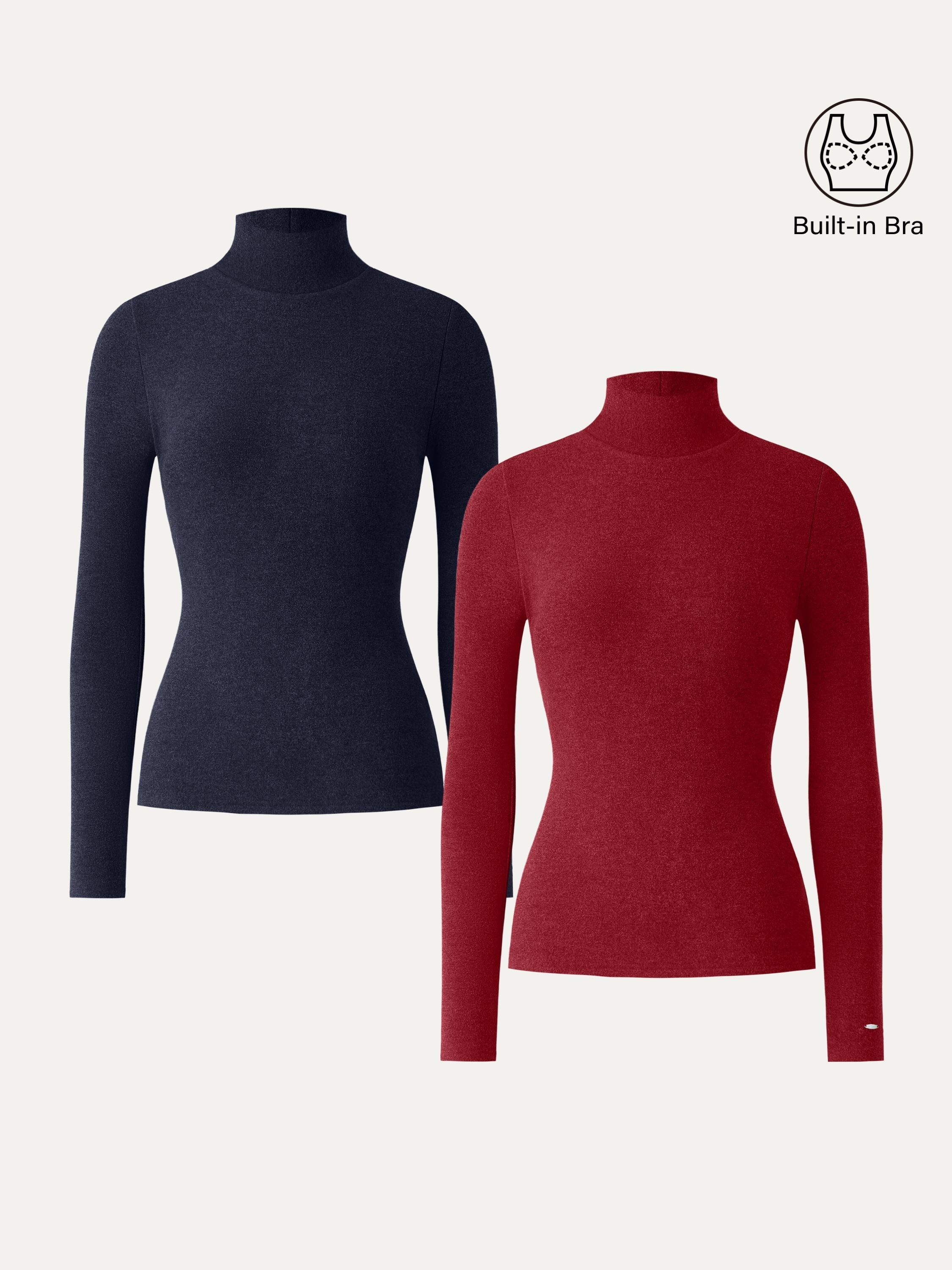 MaxWarm Turtleneck Long Sleeve Brami Heather Black – Women > Tops > Bra Tops | FormaLuxe