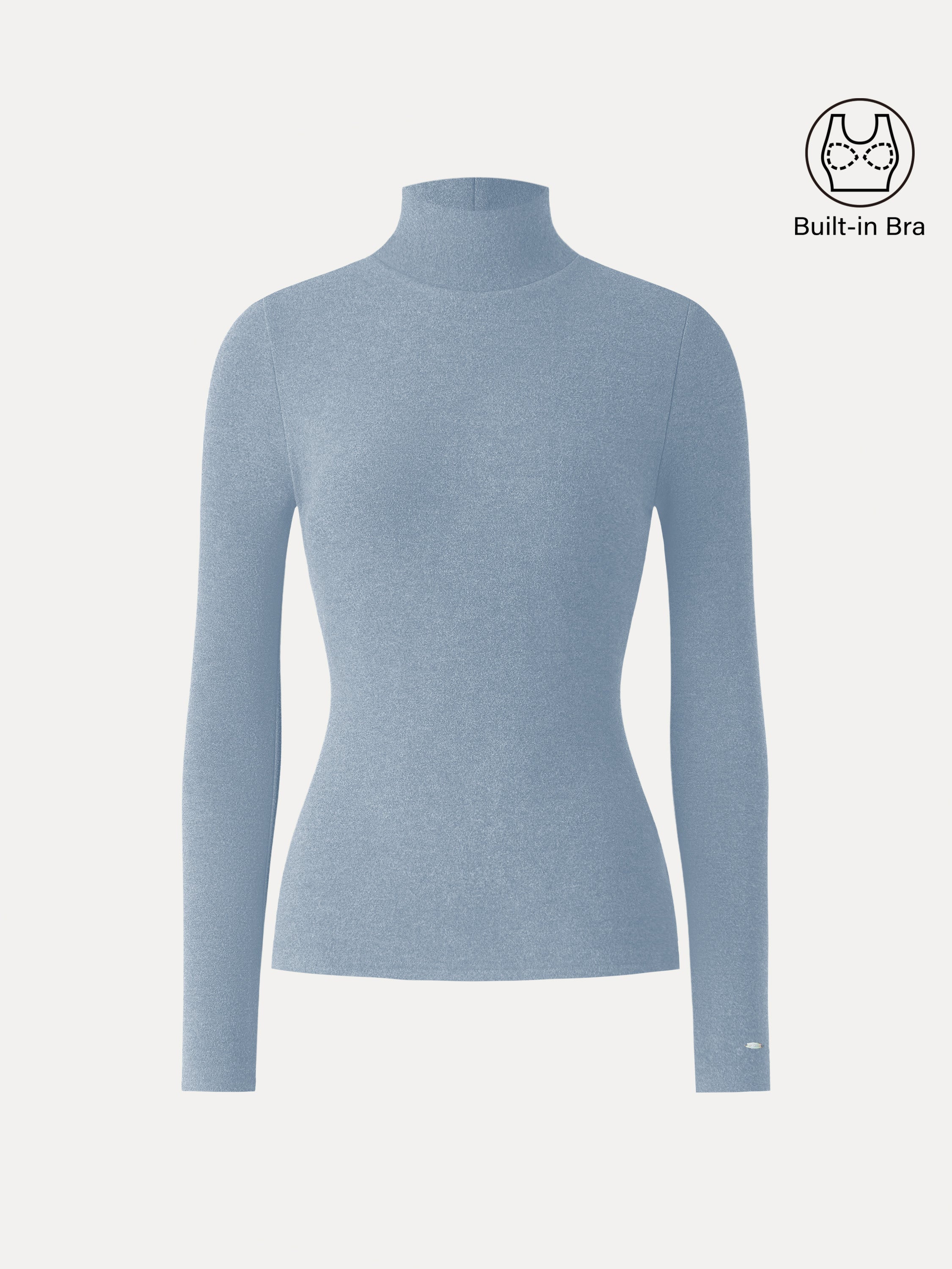 MaxWarm Turtleneck Long Sleeve Brami Heather Black – Women > Tops > Bra Tops | FormaLuxe