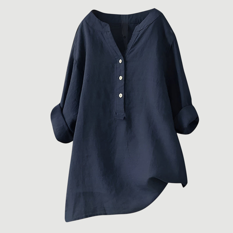 Zarina - Bequeme Leinenbluse Gelb | FormaLuxe