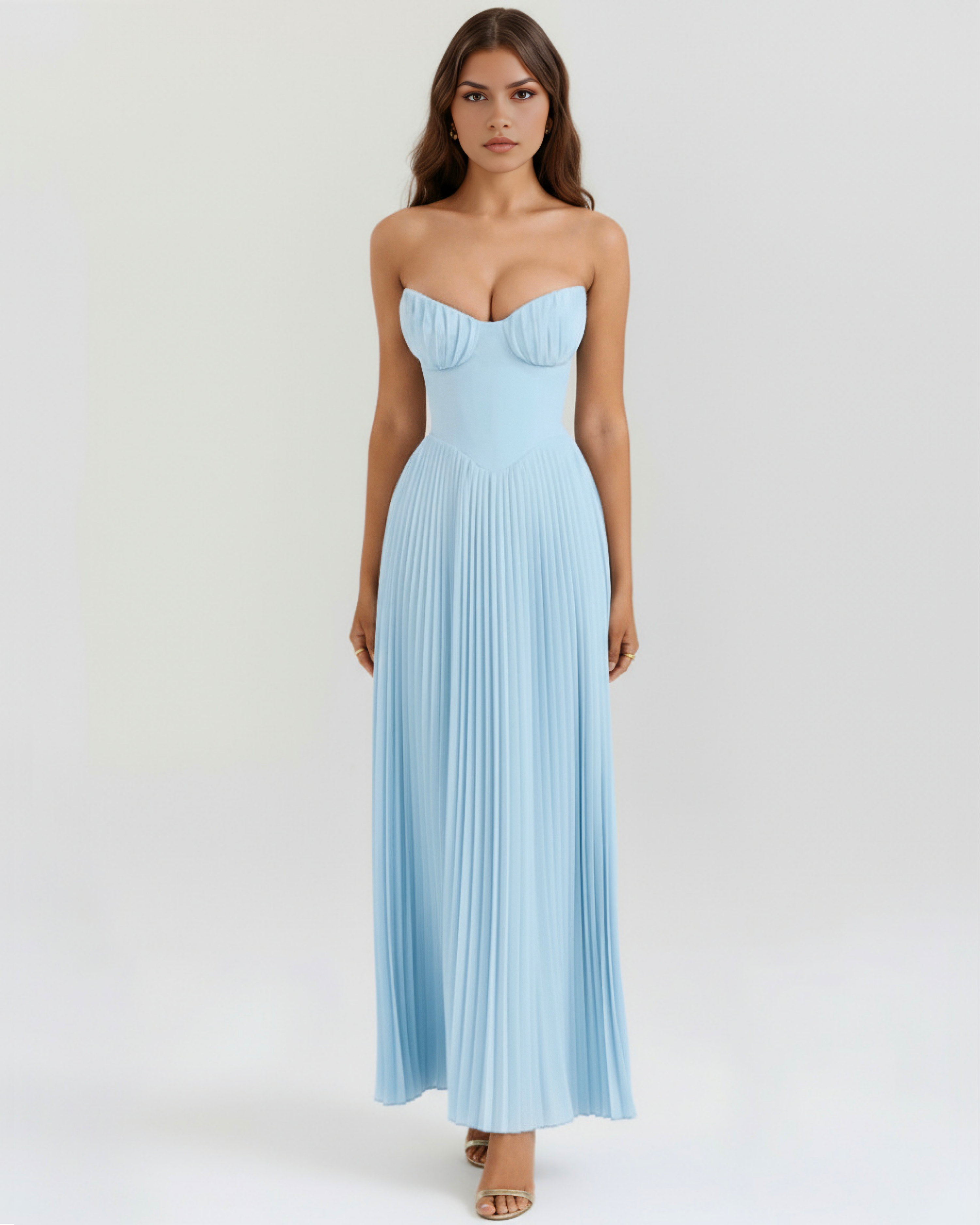 Sie Maxikleid Hellblau – Core Gown Length Dress | FormaLuxe