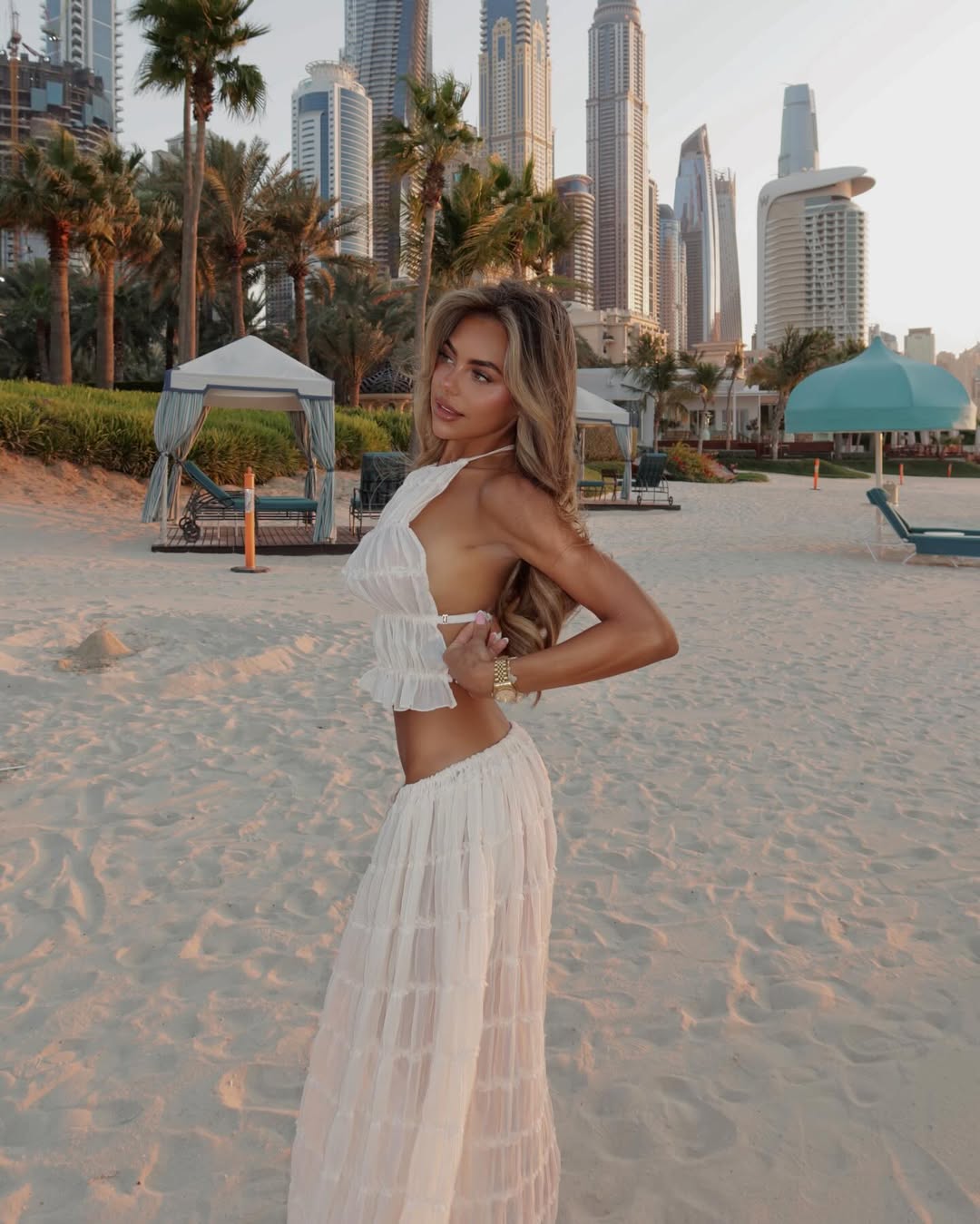 Beatrice | Bohemian Rüschen-Set Creme | FormaLuxe