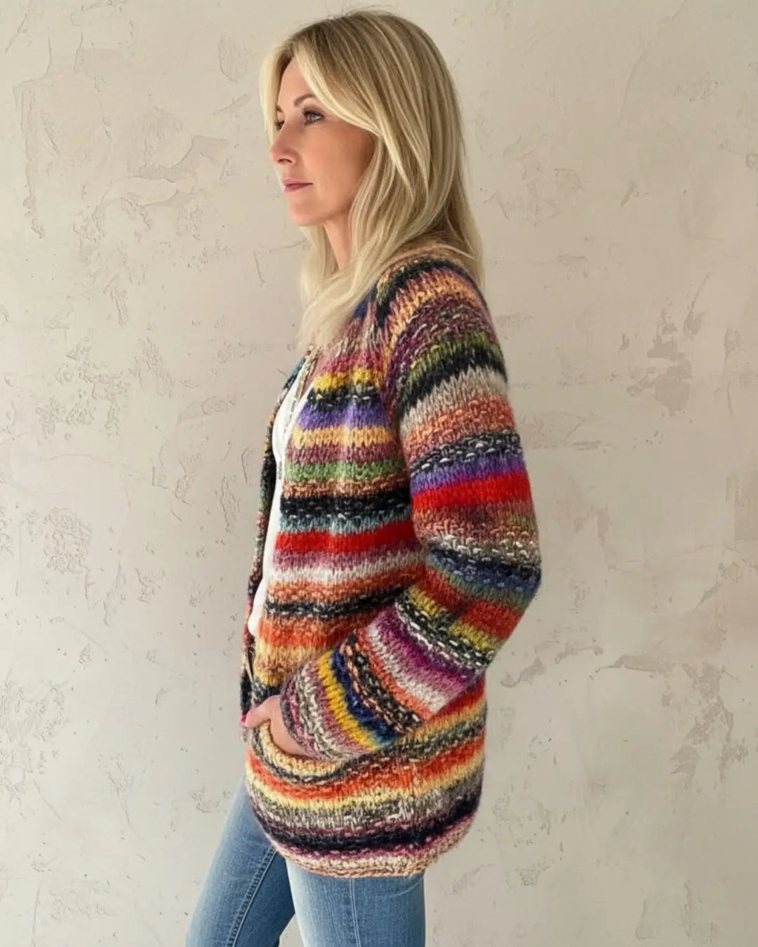 Colorburst Cardigan Red | FormaLuxe