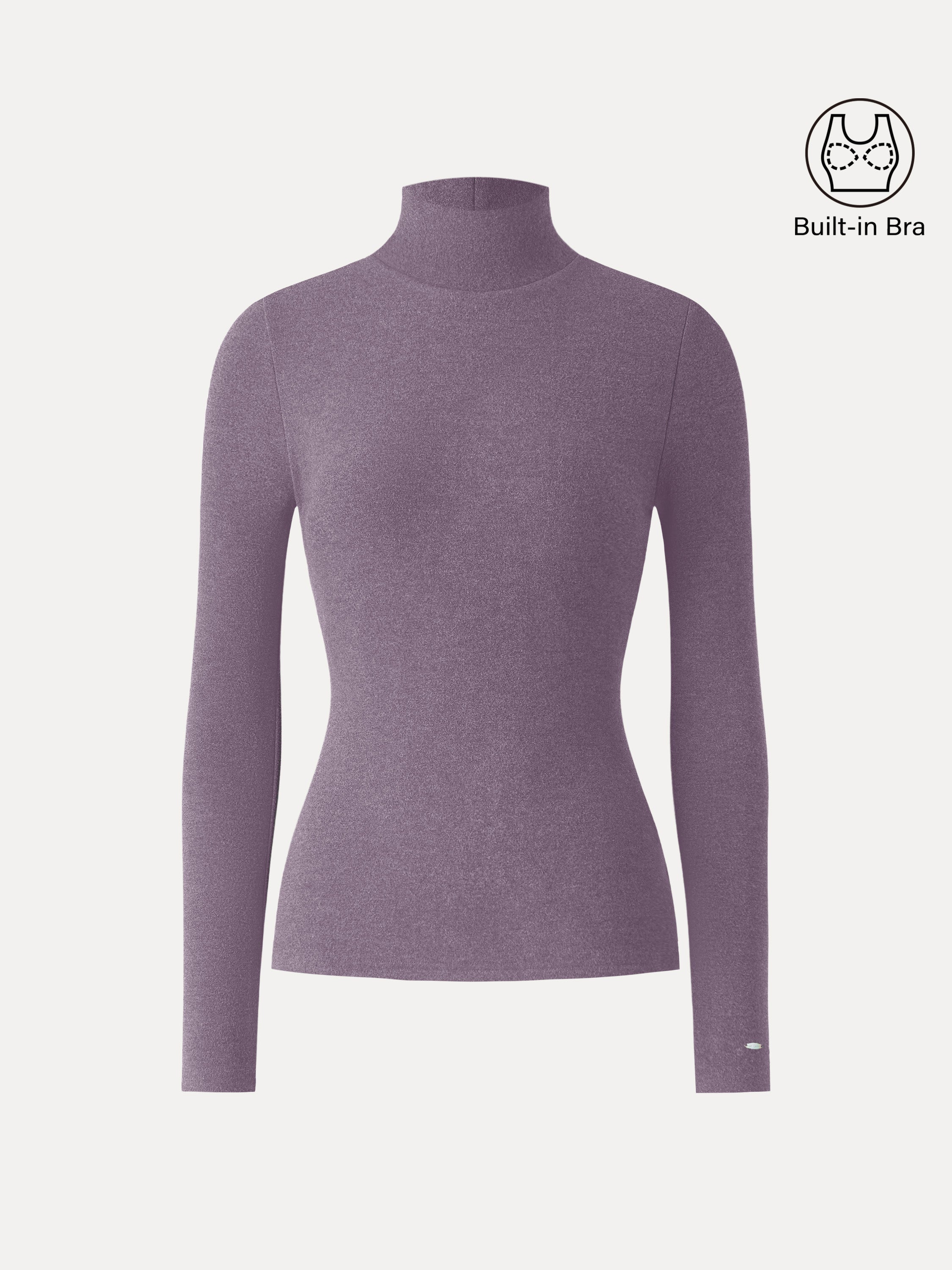 MaxWarm Turtleneck Long Sleeve Brami Heather Black – Women > Tops > Bra Tops | FormaLuxe