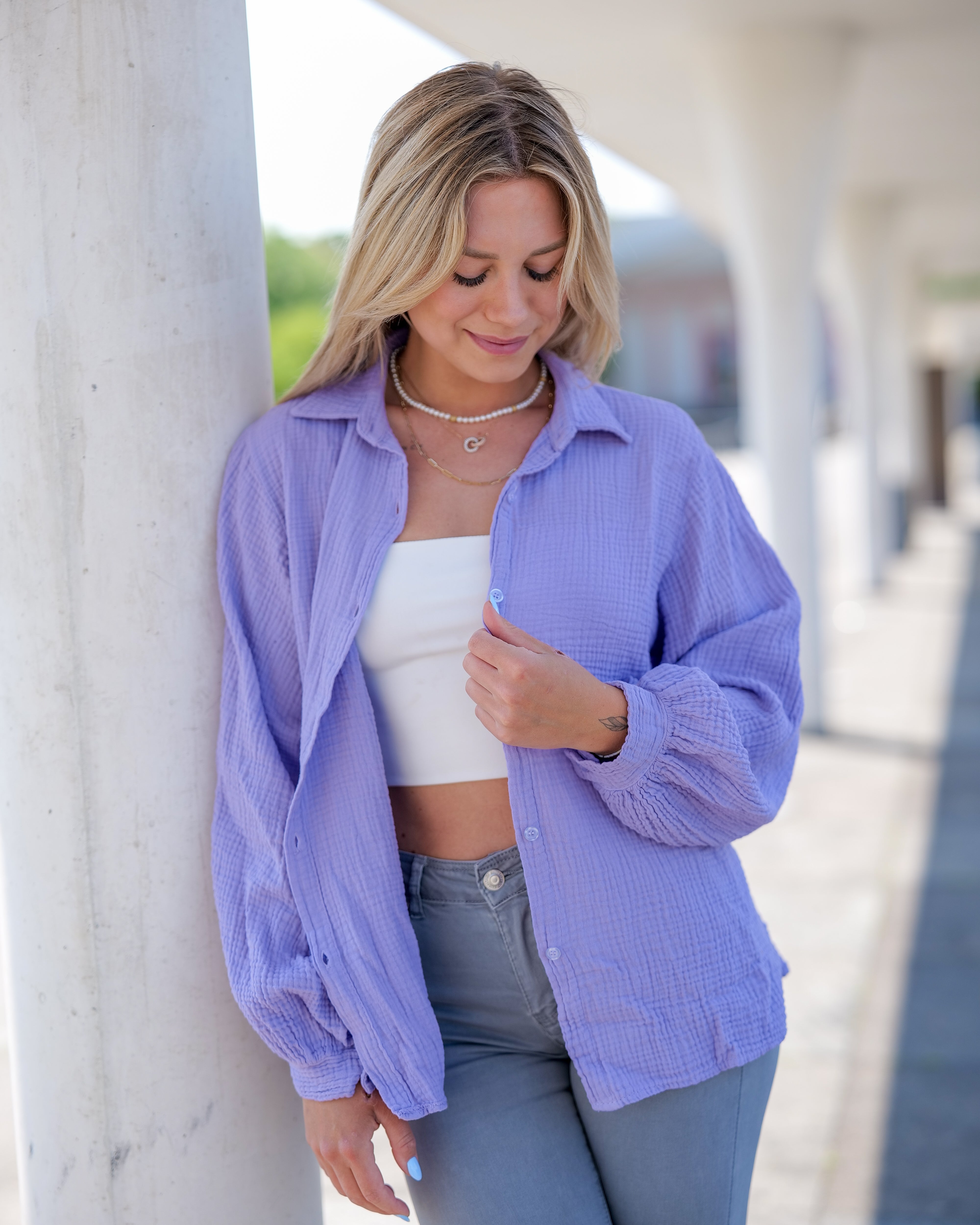 Musselin Bluse | Stella Weiß Rot – Oberteil | FormaLuxe