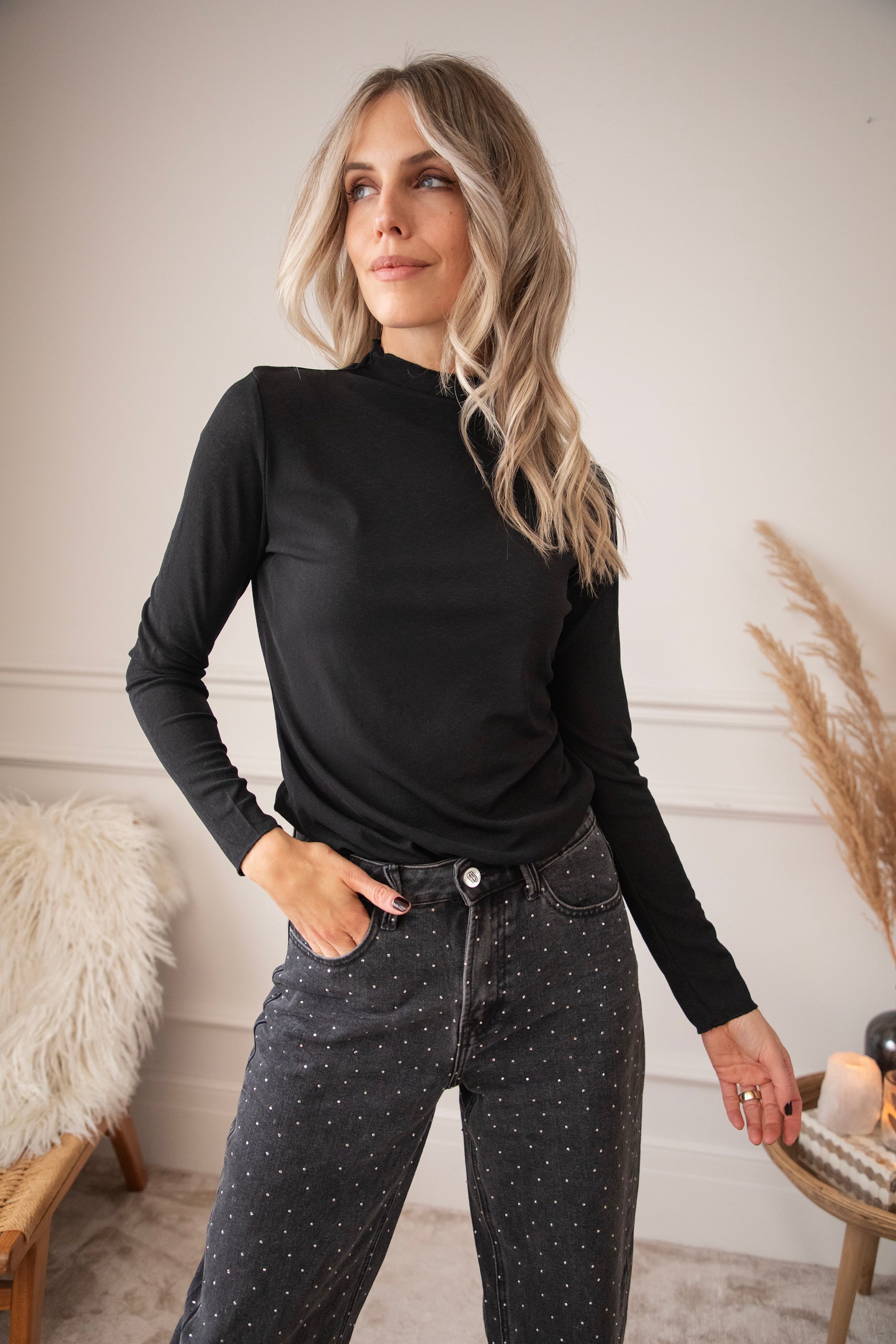 Langarmshirt - Pure Soul - Schwarz – Longsleeves | FormaLuxe