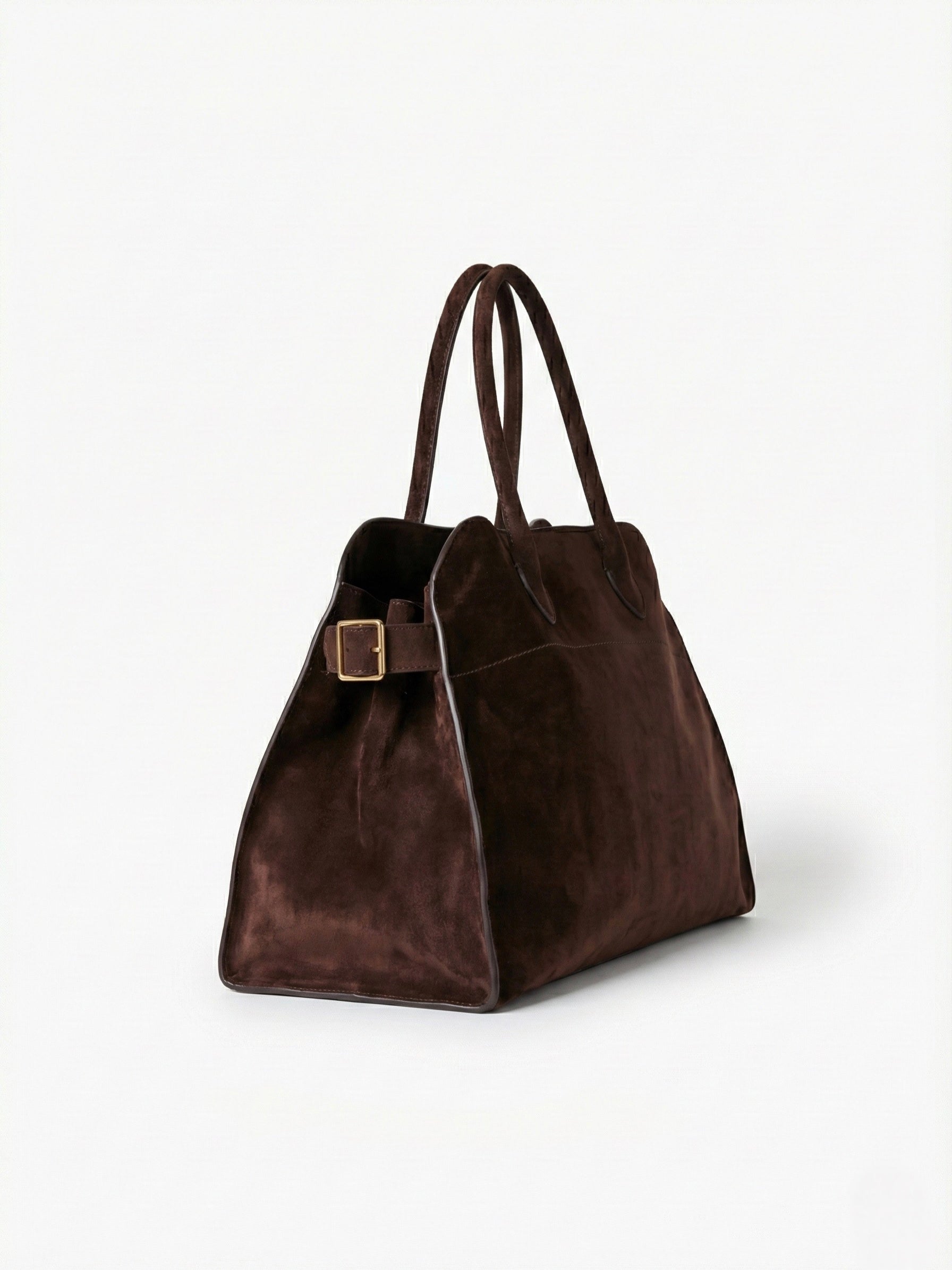 Henna | Suede Large Shopper Tote Bag Brown | FormaLuxe
