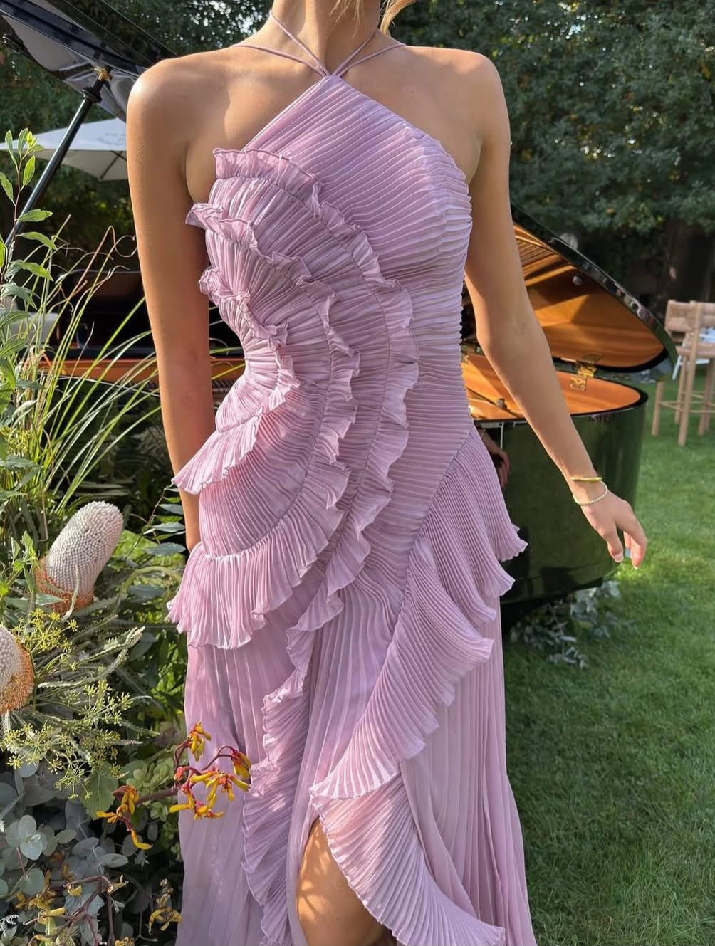 Eva Volant-Kleid Lavendel | FormaLuxe