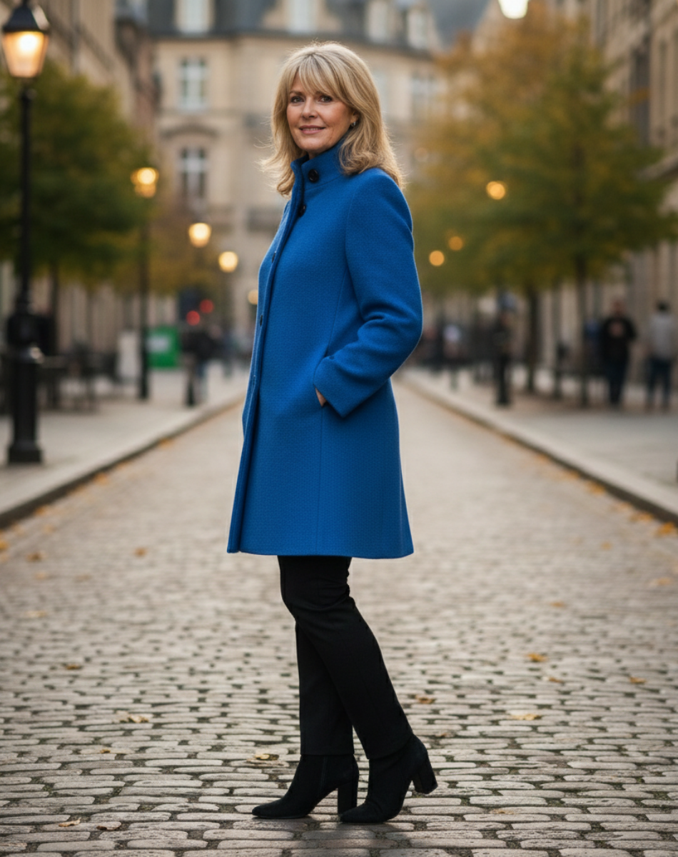Harper Women’s Cold-Weather Blend Coat Blue (Almost sold out) | FormaLuxe