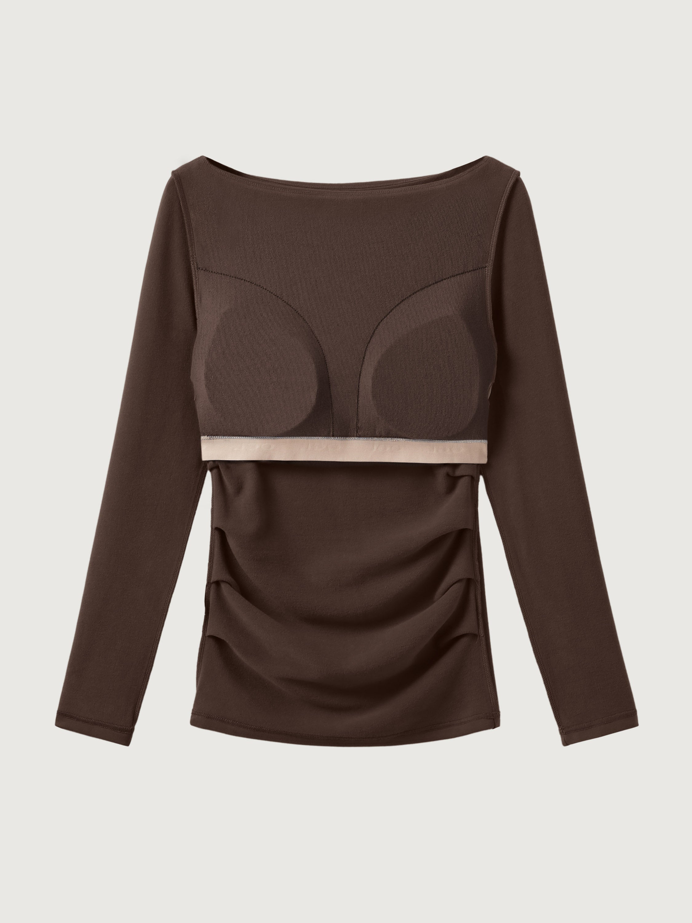 Haut Brami à col bateau Eco-Mousse® avec plis Espresso – Femmes > Hauts > Hauts de soutien-gorge | FormaLuxe