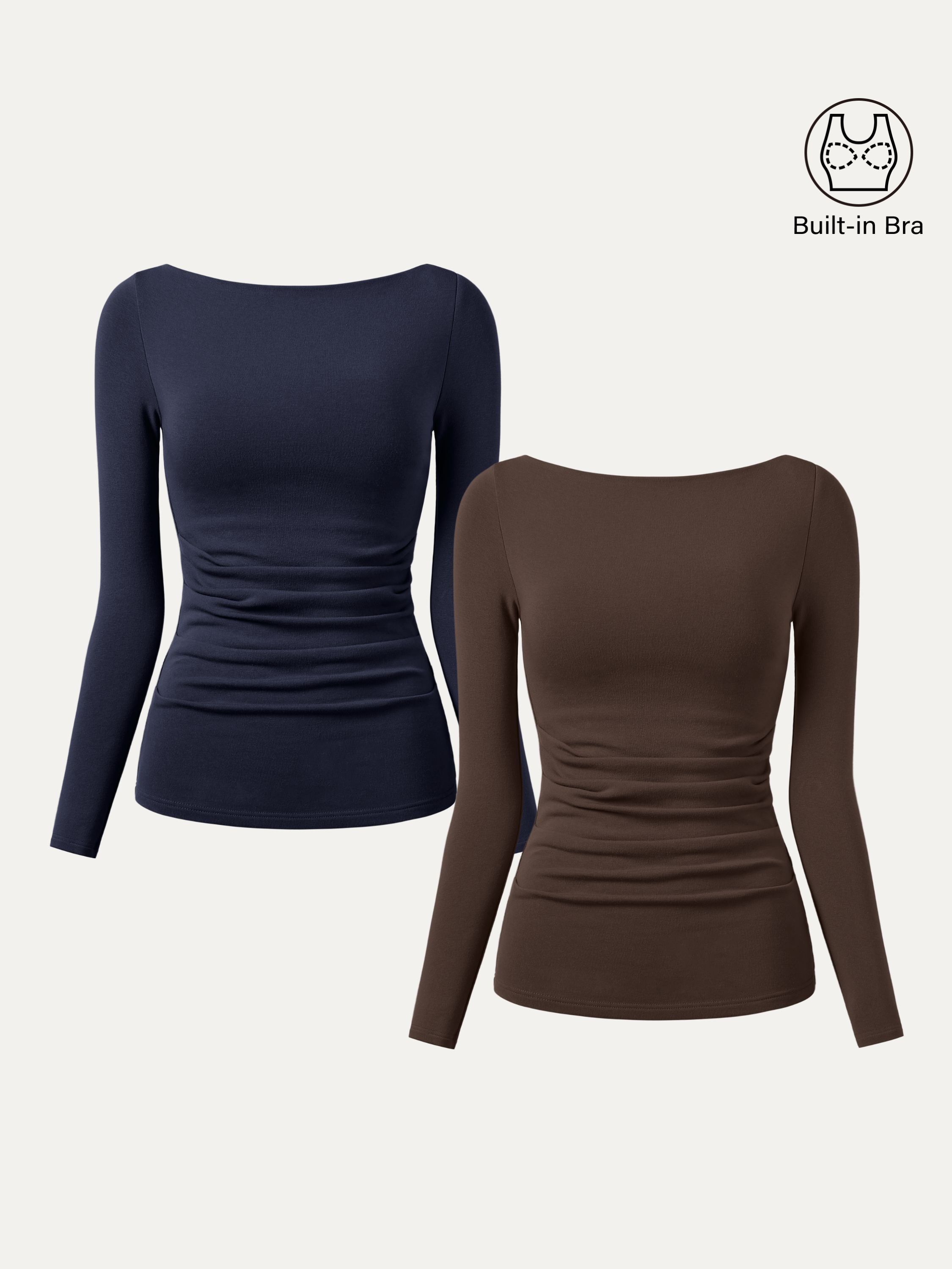 2-Piece Set Boatneck Tucked Brami Top