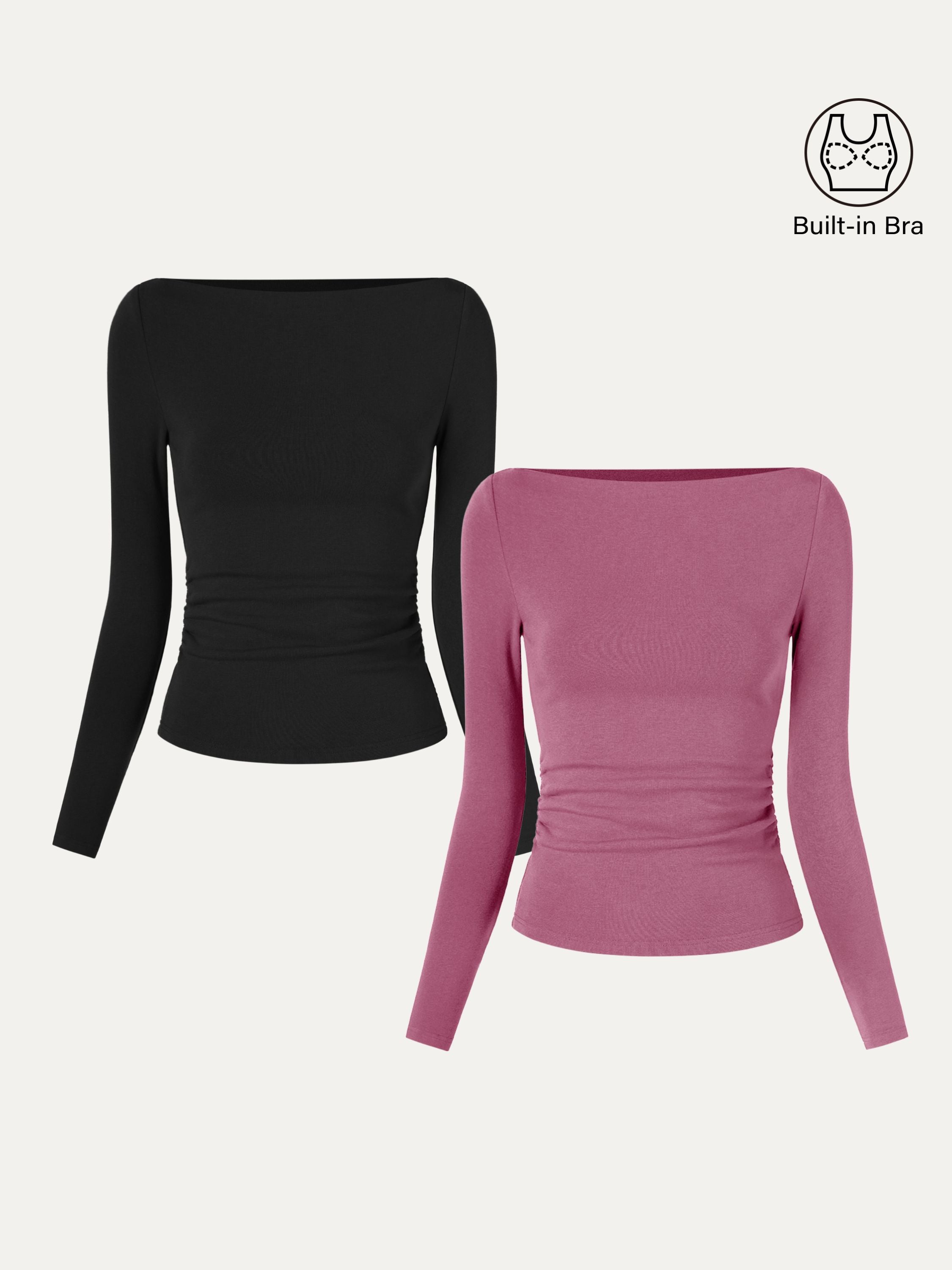 Modern Side Ruched Boatneck Brami Top Sea Glass – Women > Tops > Bra Tops | FormaLuxe