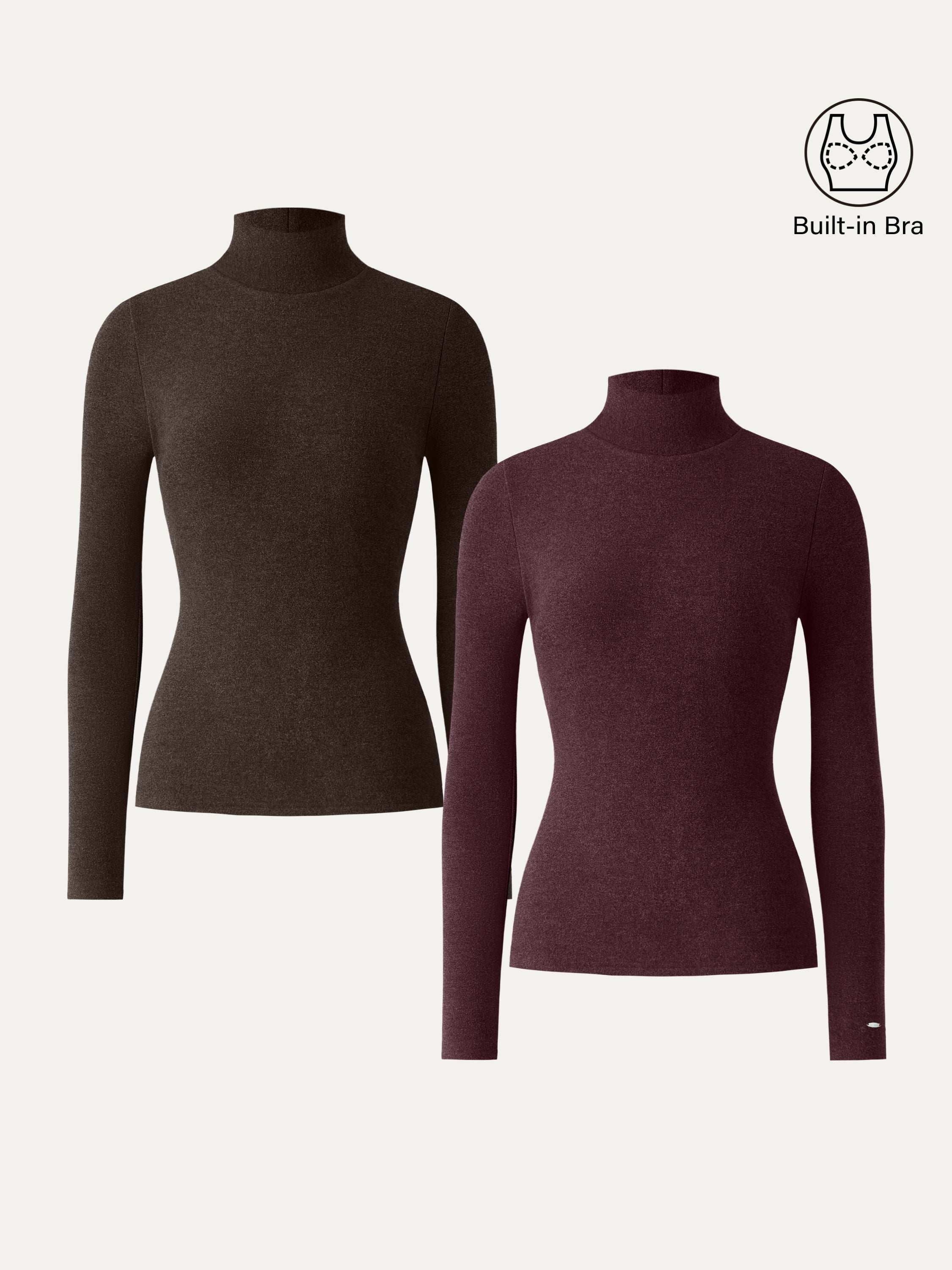 MaxWarm Turtleneck Long Sleeve Brami Heather Black – Women > Tops > Bra Tops | FormaLuxe