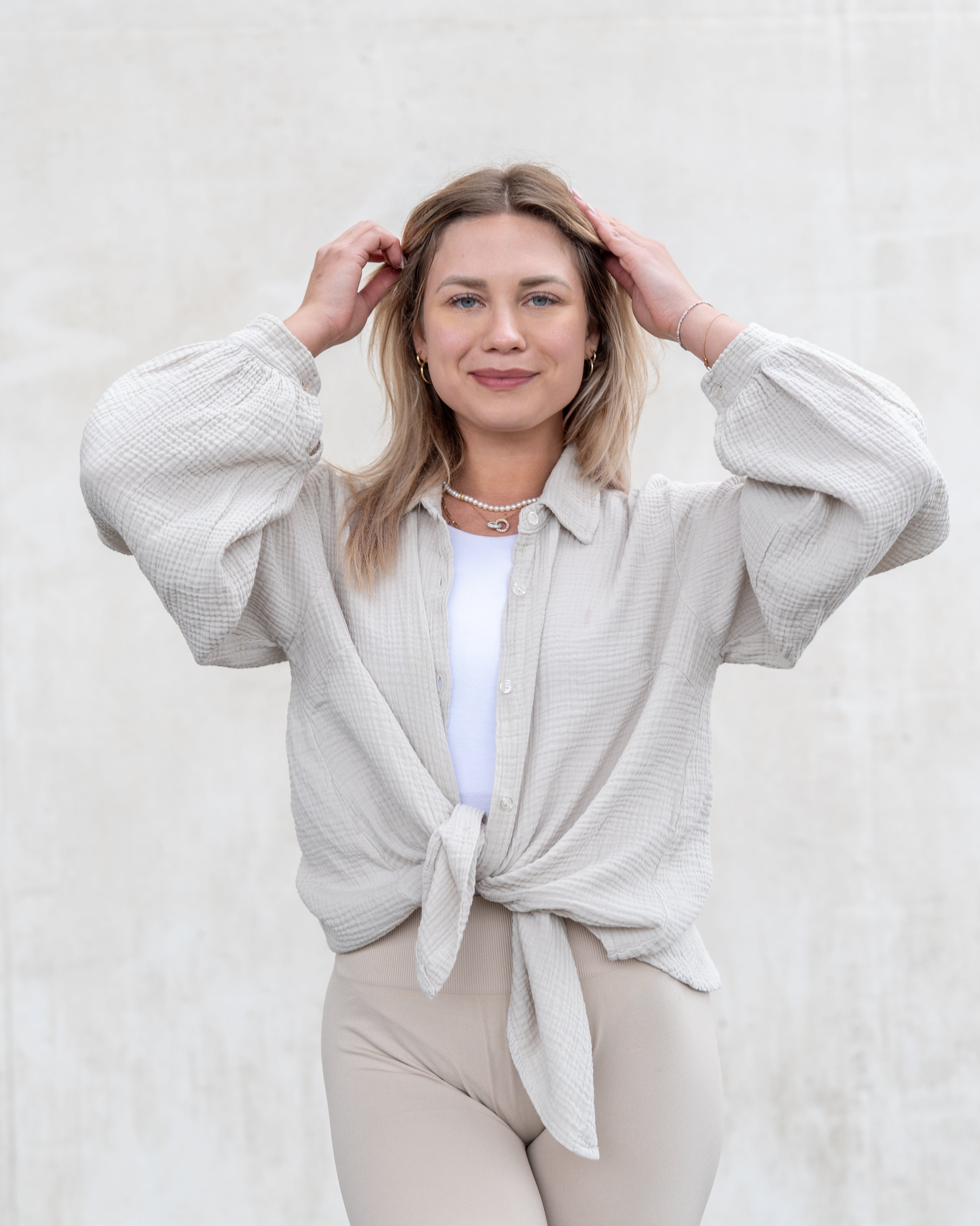 Musselin Bluse | Stella Weiß Rot – Oberteil | FormaLuxe