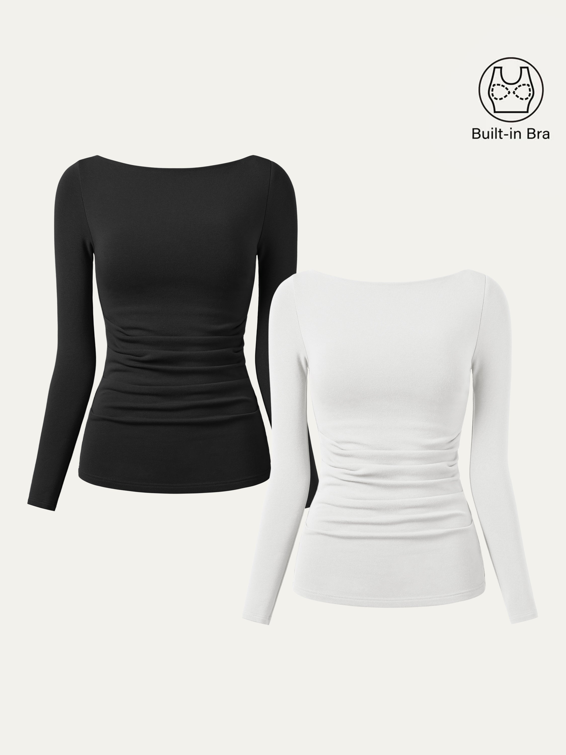 Haut Brami à col bateau Eco-Mousse® avec plis Espresso – Femmes > Hauts > Hauts de soutien-gorge | FormaLuxe
