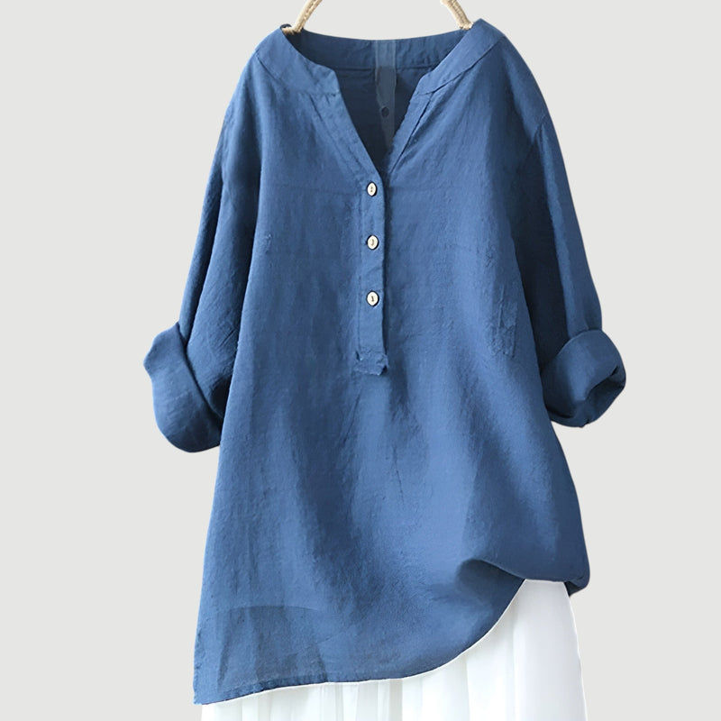 Zarina - Bequeme Leinenbluse Gelb | FormaLuxe