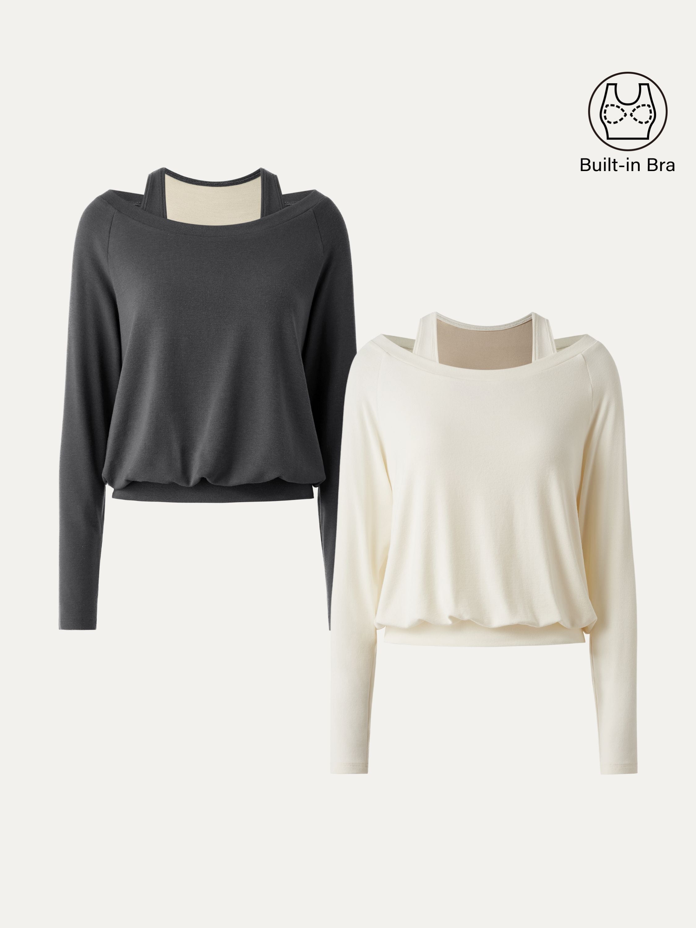 LiteWarm Multi-Wear Layering Brami Top Off White – Women > Tops > Bra Tops | FormaLuxe