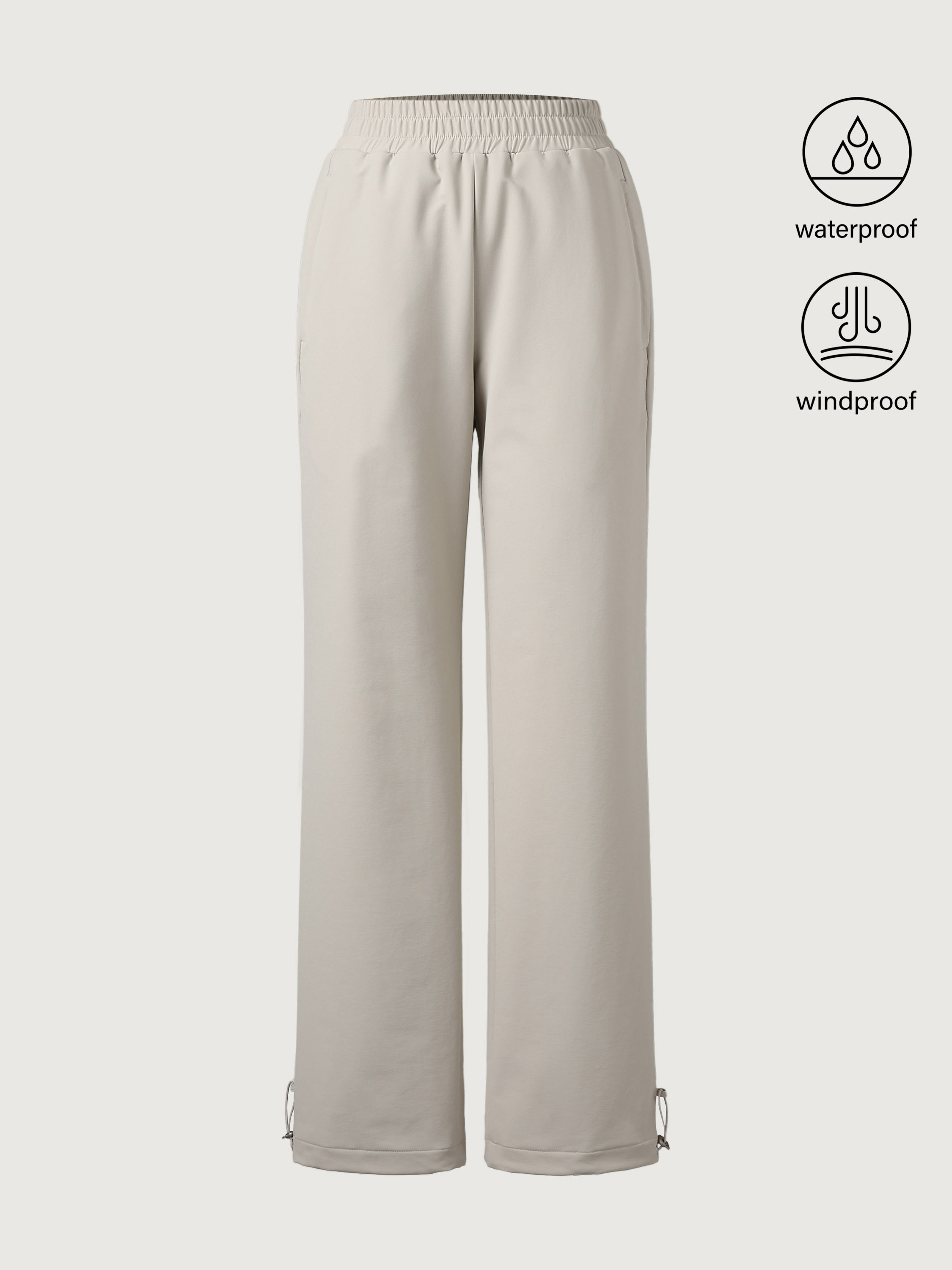 Pantalon à Taille Élastique Doublé en Polaire Imperméable Gainsboro – Femmes > Bas > Pantalons | FormaLuxe