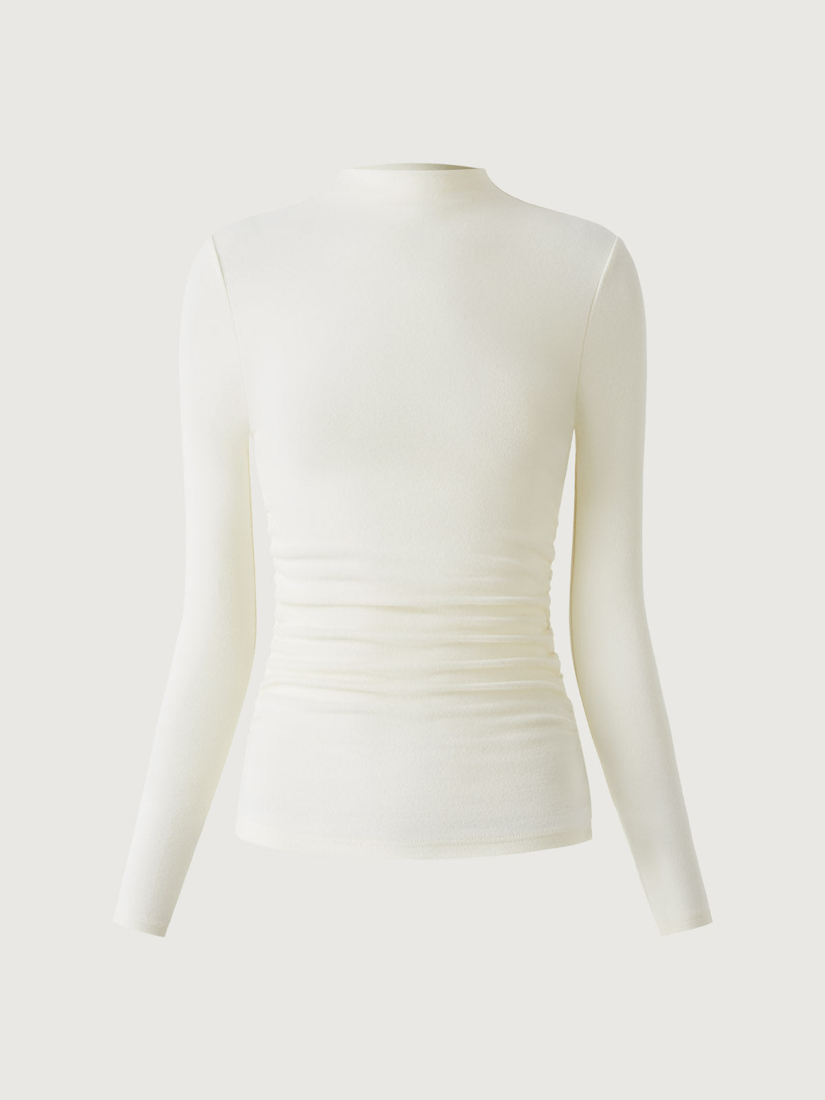 Top à col montant et côtés froncés Eco-Mousse® Off White – Femmes > Hauts > Chemises&Hauts | FormaLuxe
