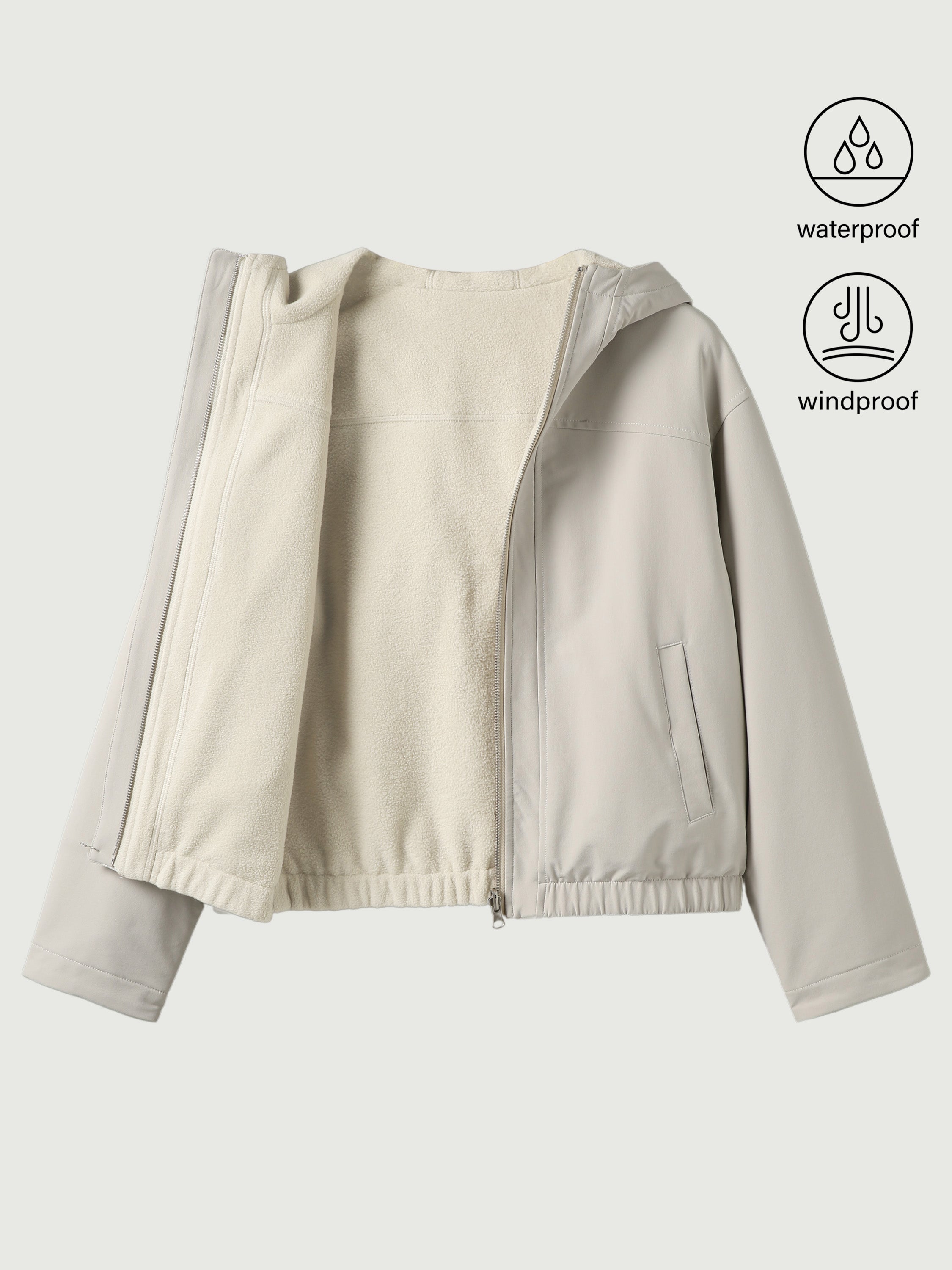 Veste à capuche réversible en polaire imperméable Gainsboro – Femmes > Vêtements d'extérieur > Vestes & Manteaux | FormaLuxe