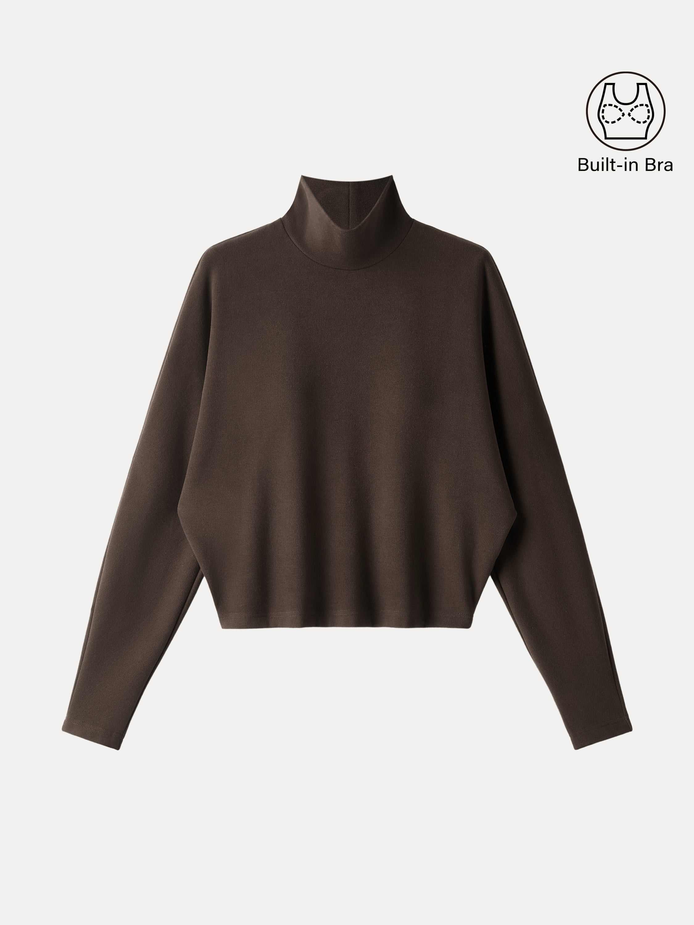 Cozy Warm Turtleneck Batwing Sleeve Brami Ruby Red – Women > Tops > Bra Tops | FormaLuxe