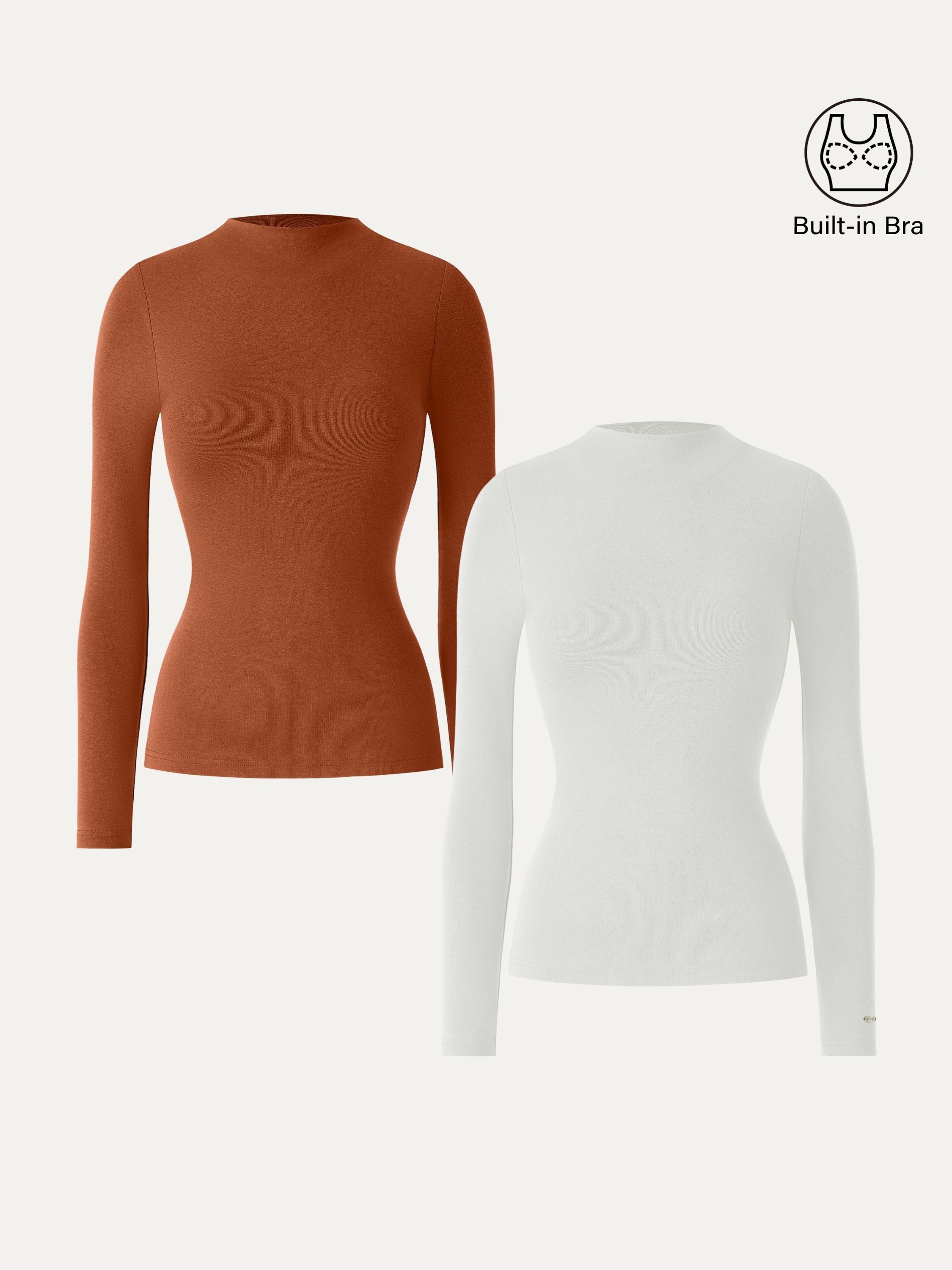 LiteWarm Mockneck Long Sleeve Brami Forest Night – Women > Tops > Bra Tops | FormaLuxe