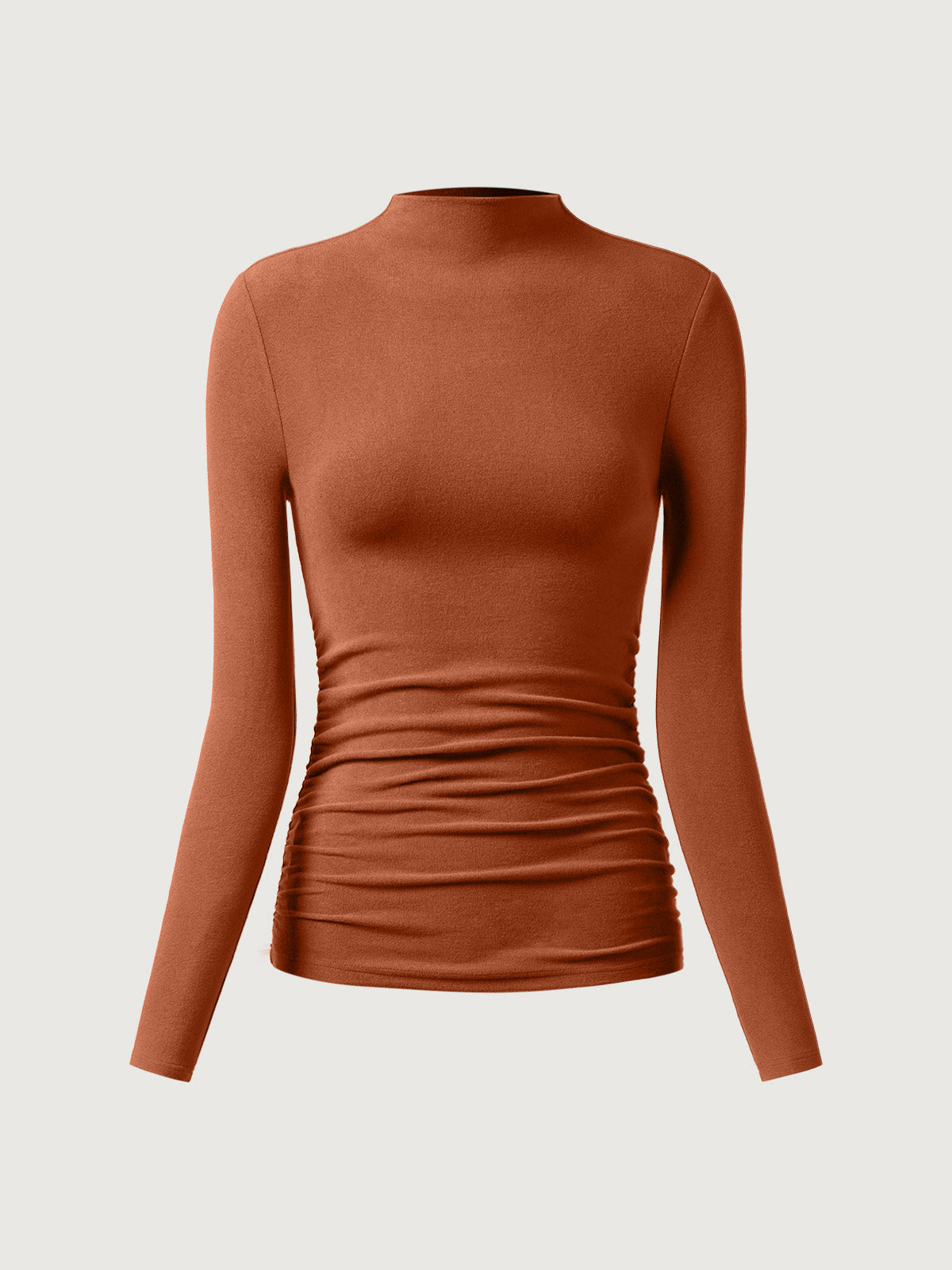 Top à col montant et côtés froncés Eco-Mousse® Off White – Femmes > Hauts > Chemises&Hauts | FormaLuxe