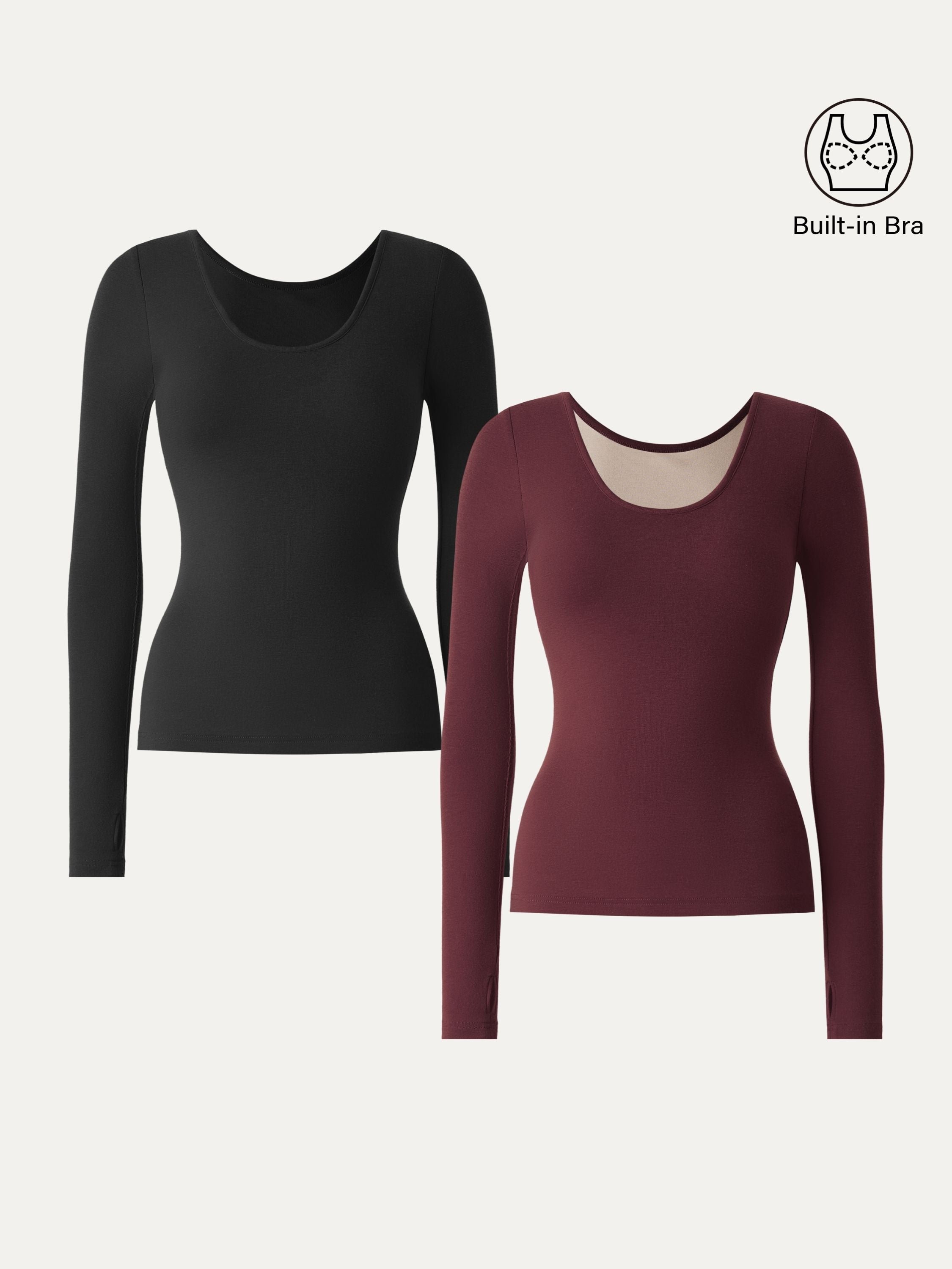 Lyocell Cashmere Scoop Neck Thumbhole Brami Rust Orange – Women > Tops > Bra Tops | FormaLuxe