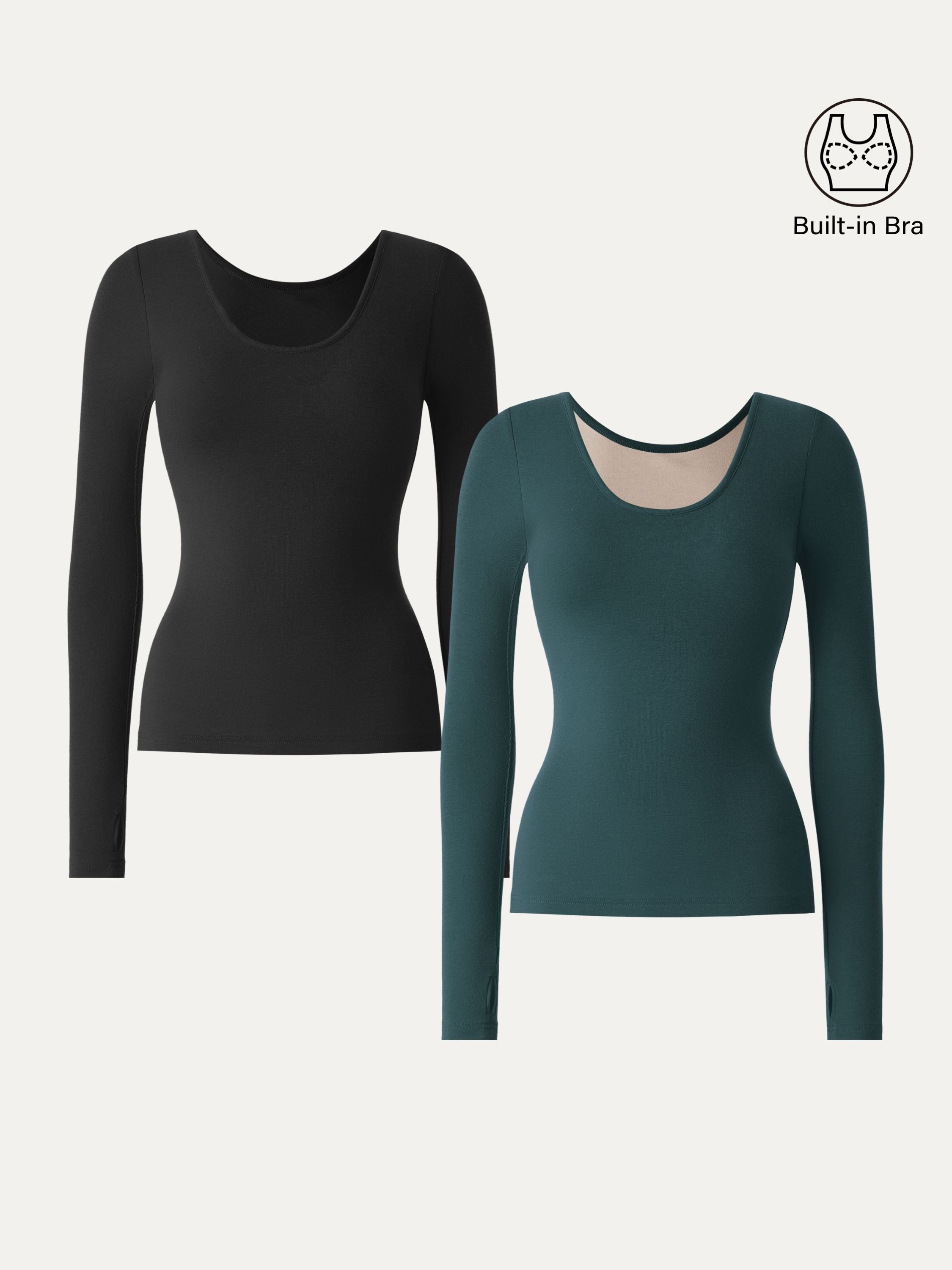 Lyocell Cashmere Scoop Neck Thumbhole Brami Rust Orange – Women > Tops > Bra Tops | FormaLuxe