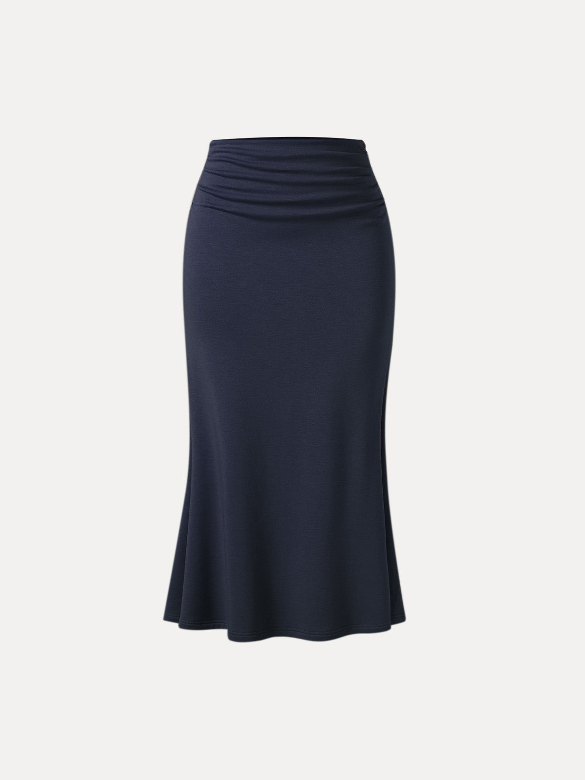 Jupe maxi sirène à côté froncé - Intérieur brossé Moss – Femmes > Bas > Jupes | FormaLuxe