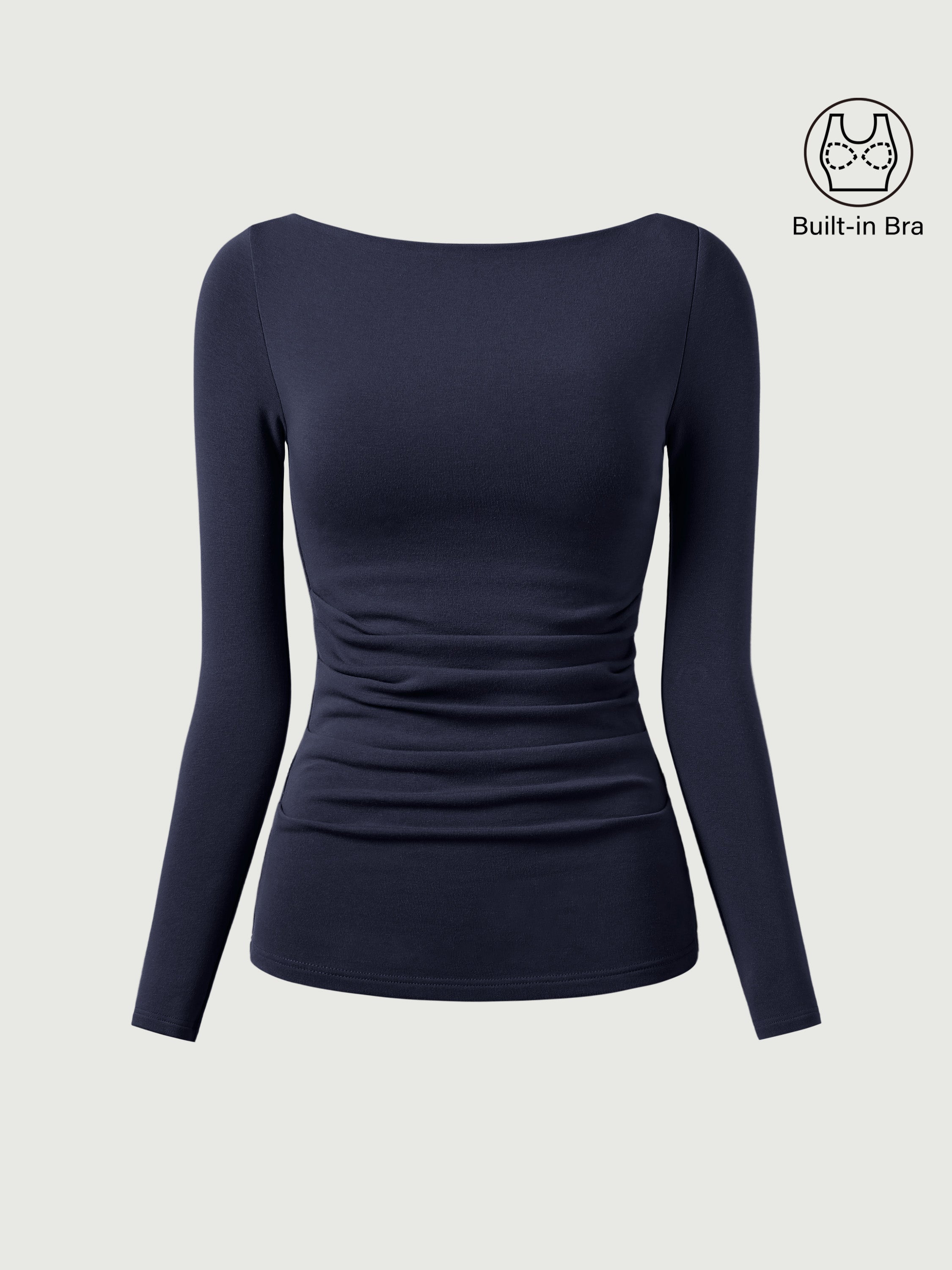 Haut Brami à col bateau Eco-Mousse® avec plis Espresso – Femmes > Hauts > Hauts de soutien-gorge | FormaLuxe