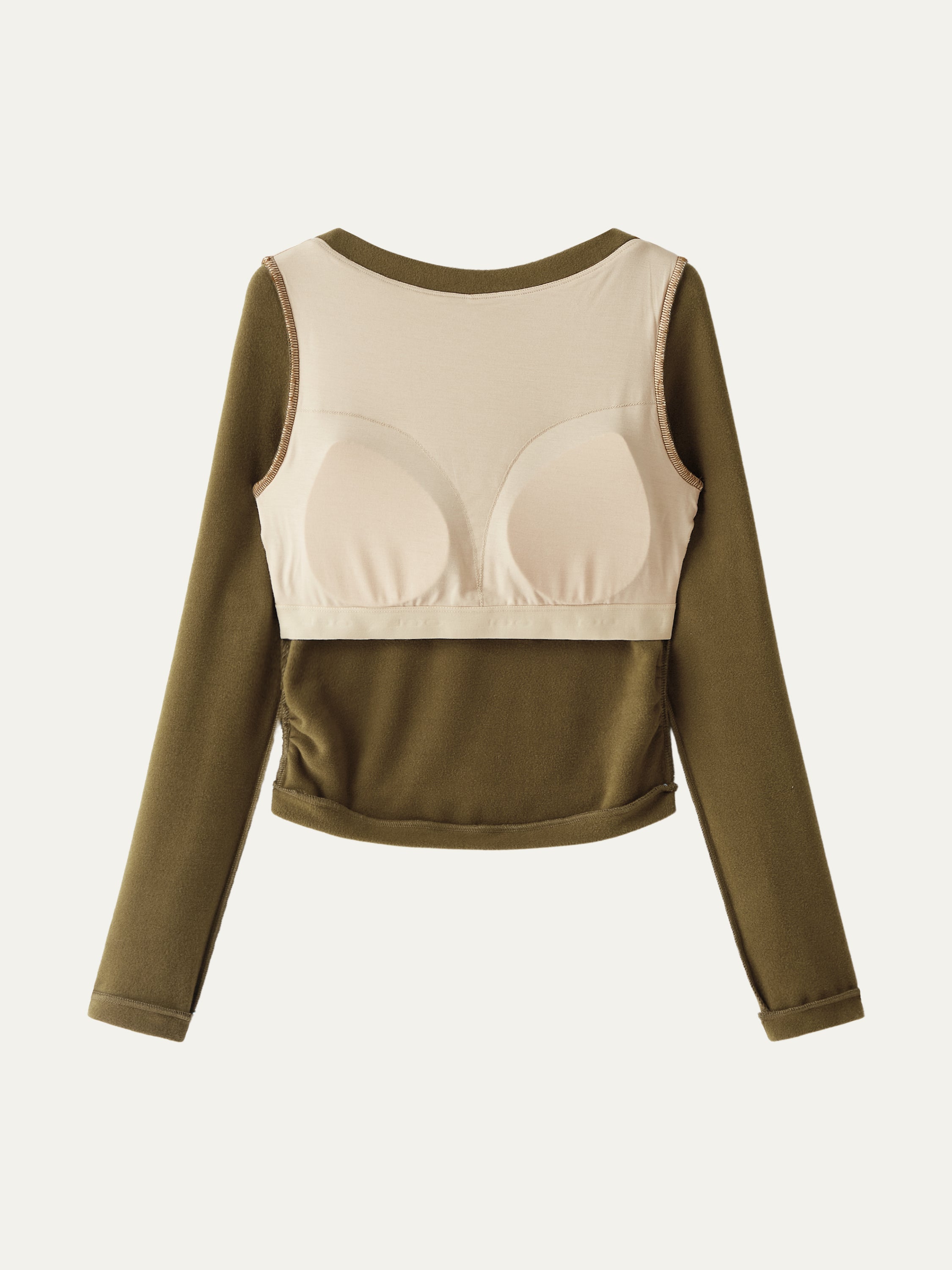 Boatneck Long Sleeve Brami Top Moss – Women > Tops > Bra Tops | FormaLuxe