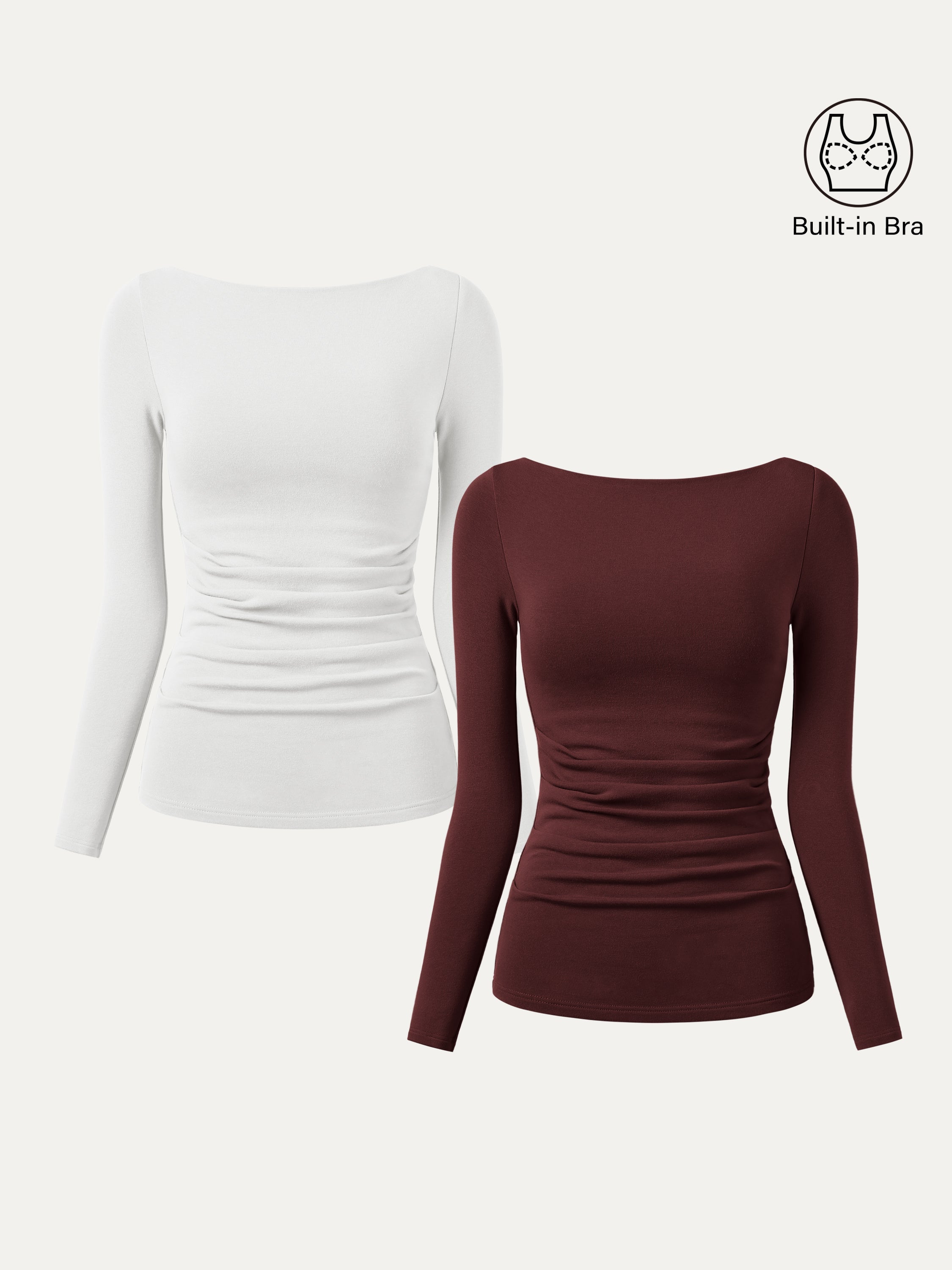 Haut Brami à col bateau Eco-Mousse® avec plis Espresso – Femmes > Hauts > Hauts de soutien-gorge | FormaLuxe
