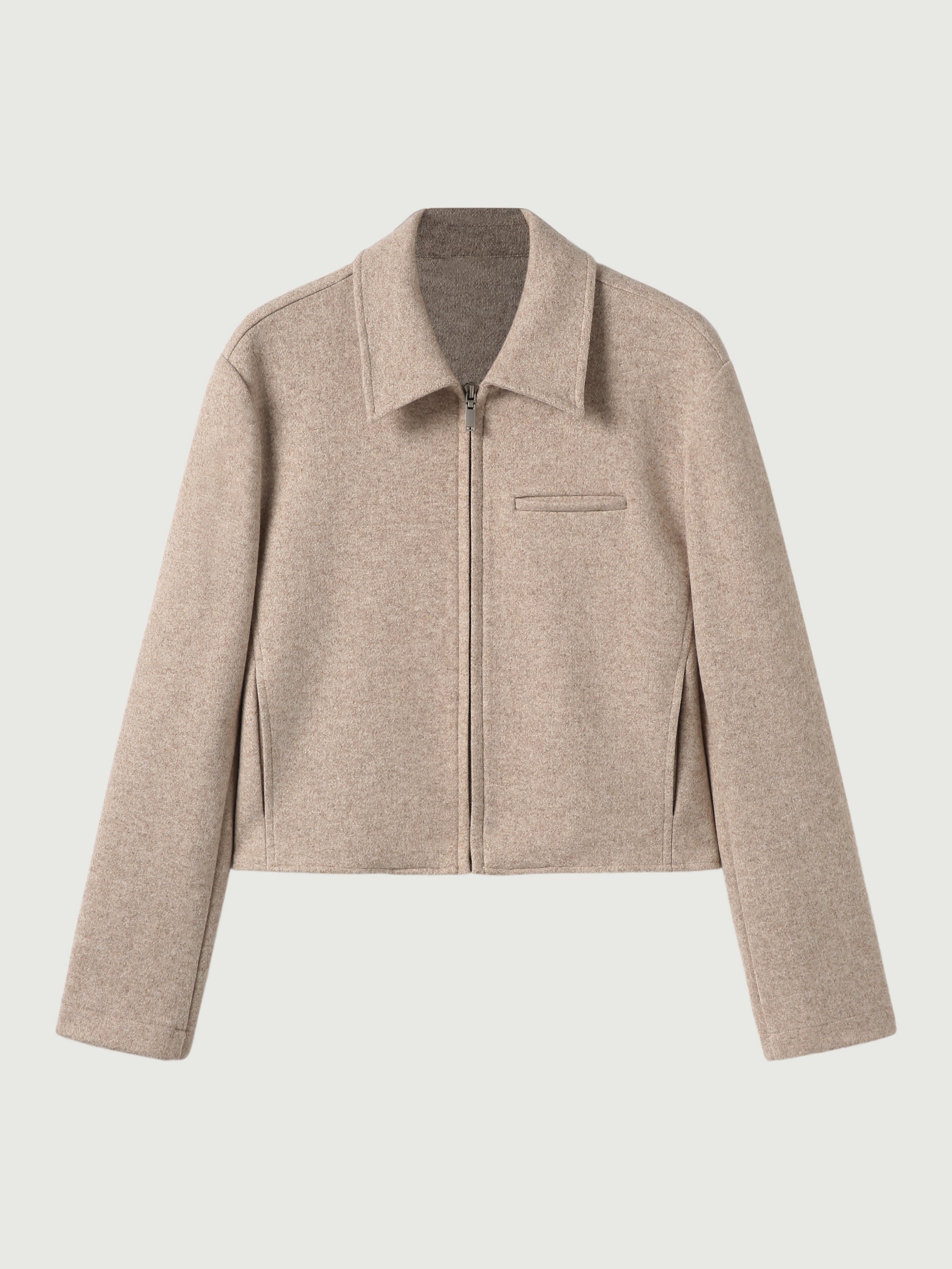 Veste courte à zip intégral façon cachemire Black Navy – Femmes > Vêtements d'extérieur > Vestes & Manteaux | FormaLuxe