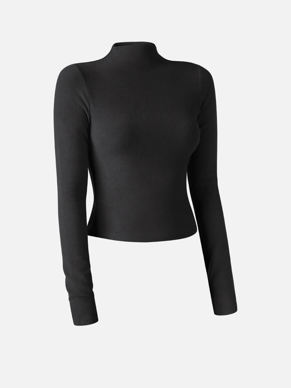 Haut court thermique brossé à col montant Eco-Mousse™ Argile de Géorgie – Women > Tops > Shirts&Tops | FormaLuxe