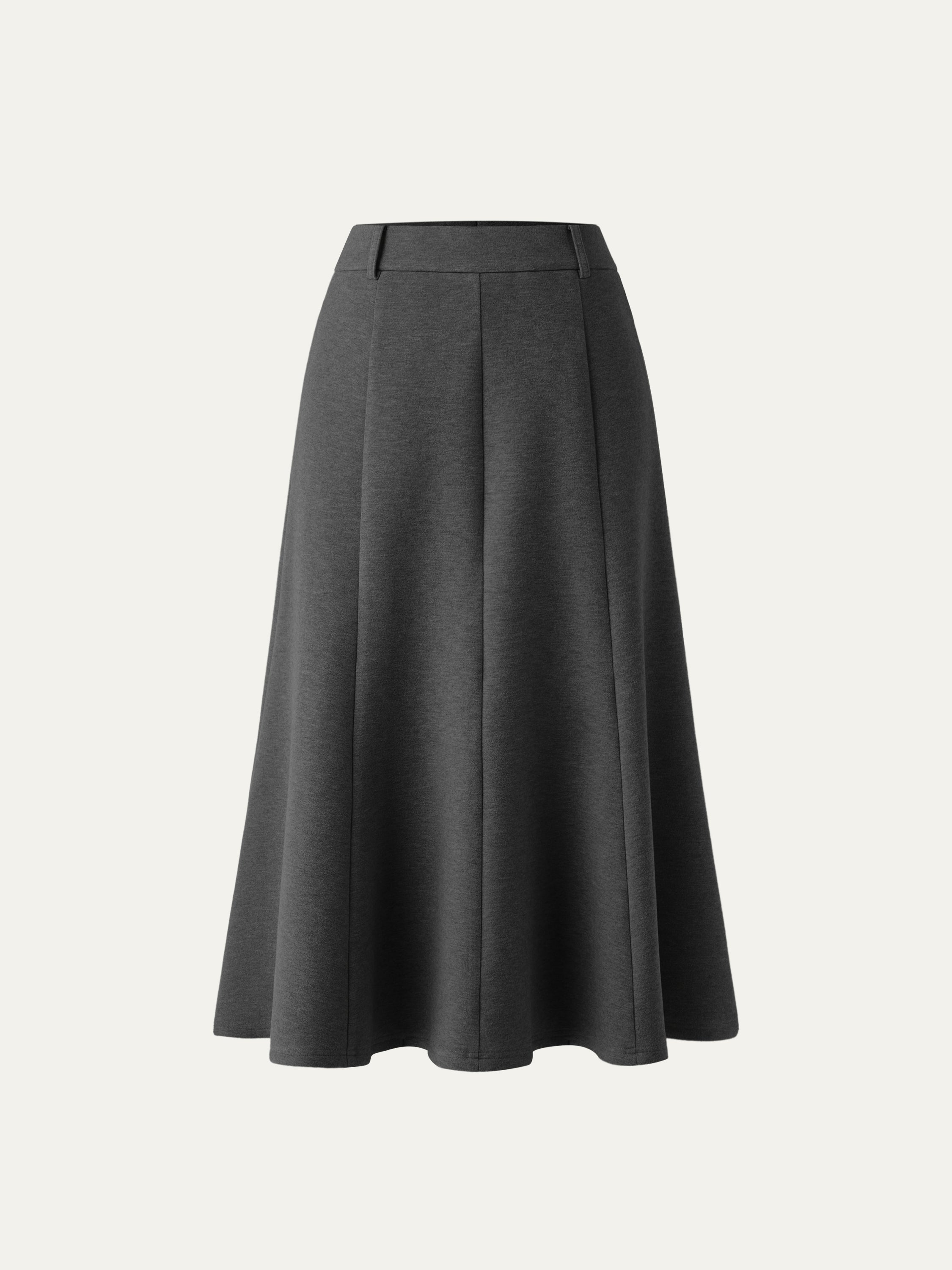 High Waisted Umbrella Hem Midi Skirt Heather Morganite – Women > Bottoms > Skirts | FormaLuxe