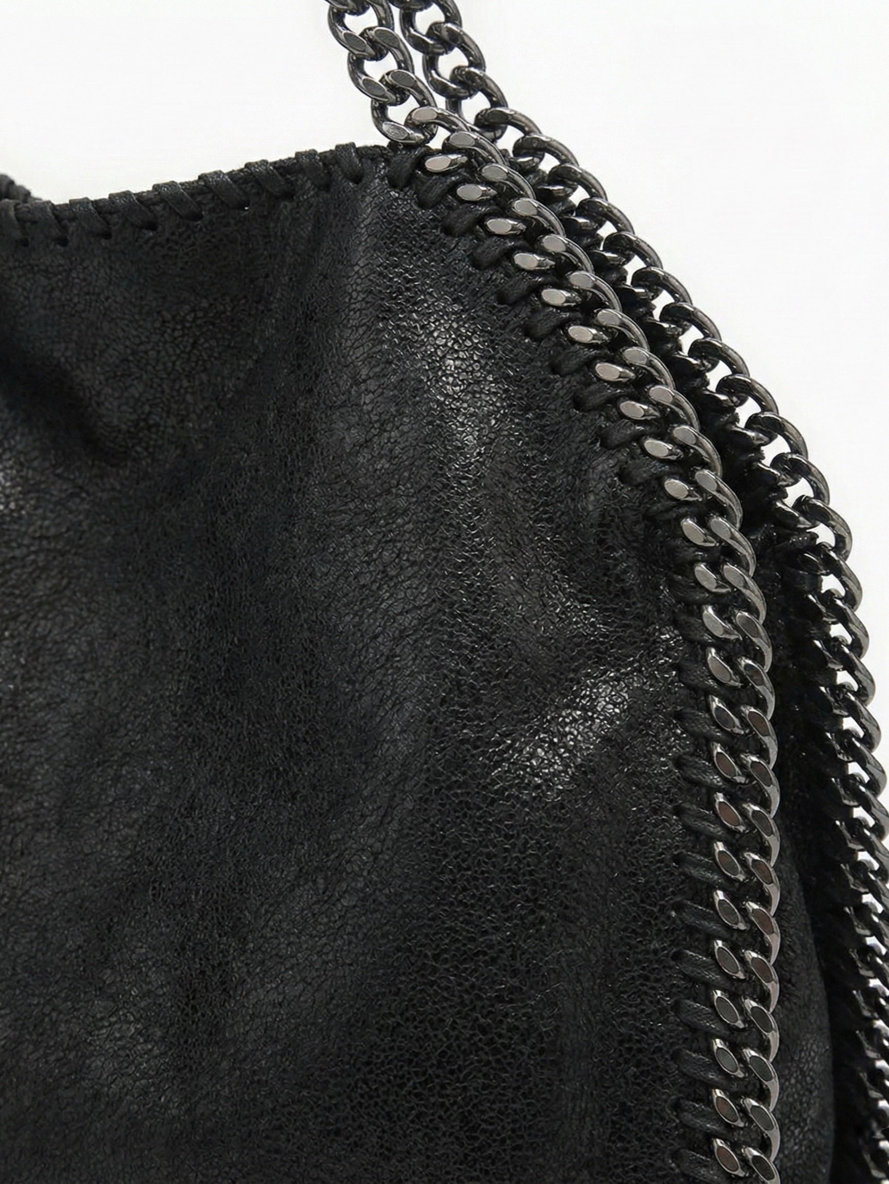 Skyla | Chain Strap Soft Faux Leather Tote Bag Black | FormaLuxe