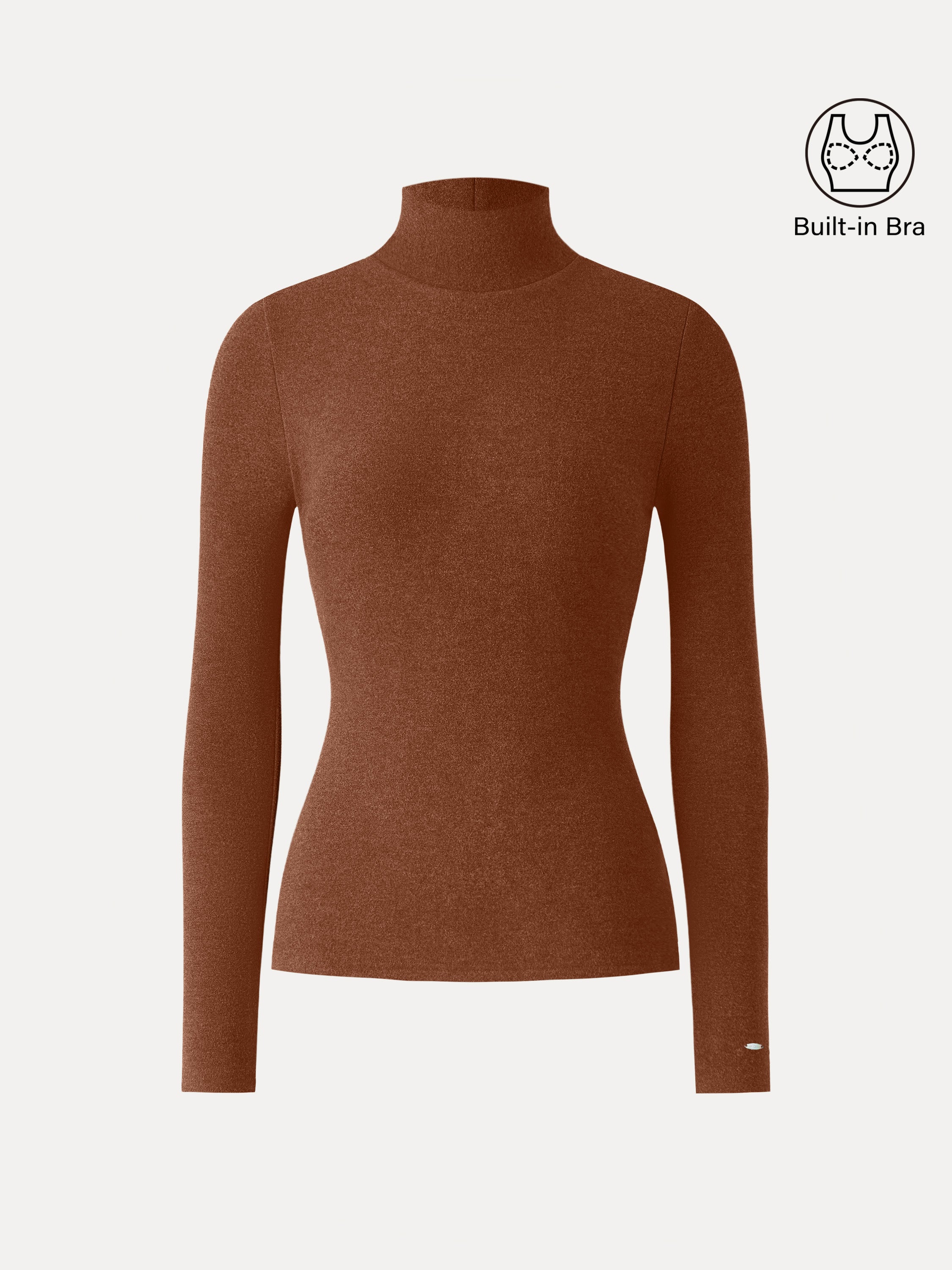 MaxWarm Turtleneck Long Sleeve Brami Heather Black – Women > Tops > Bra Tops | FormaLuxe