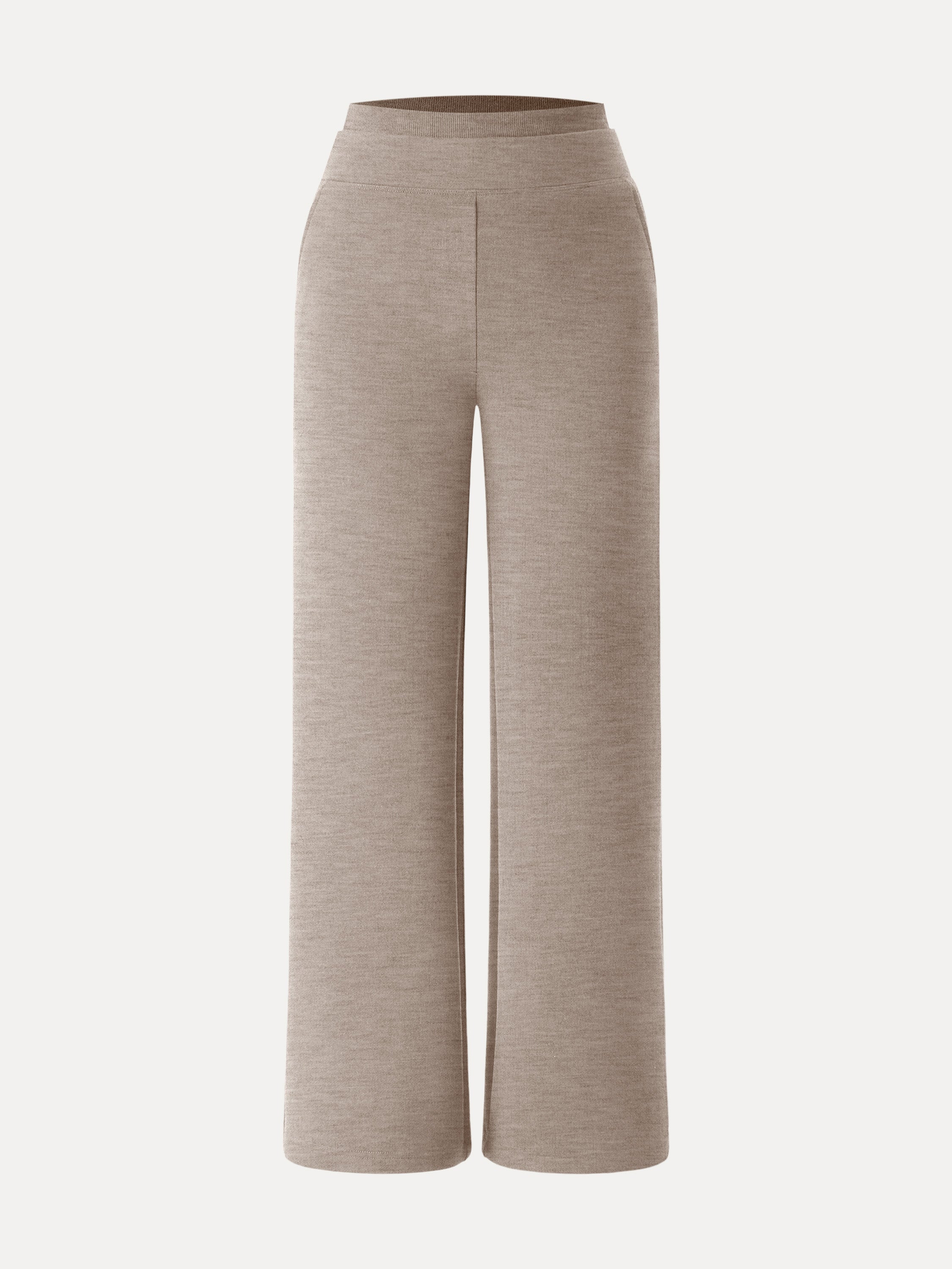 Double Waistband Straight Leg Pants with Pockets Heather Taupe – Women > Bottoms > Pants | FormaLuxe