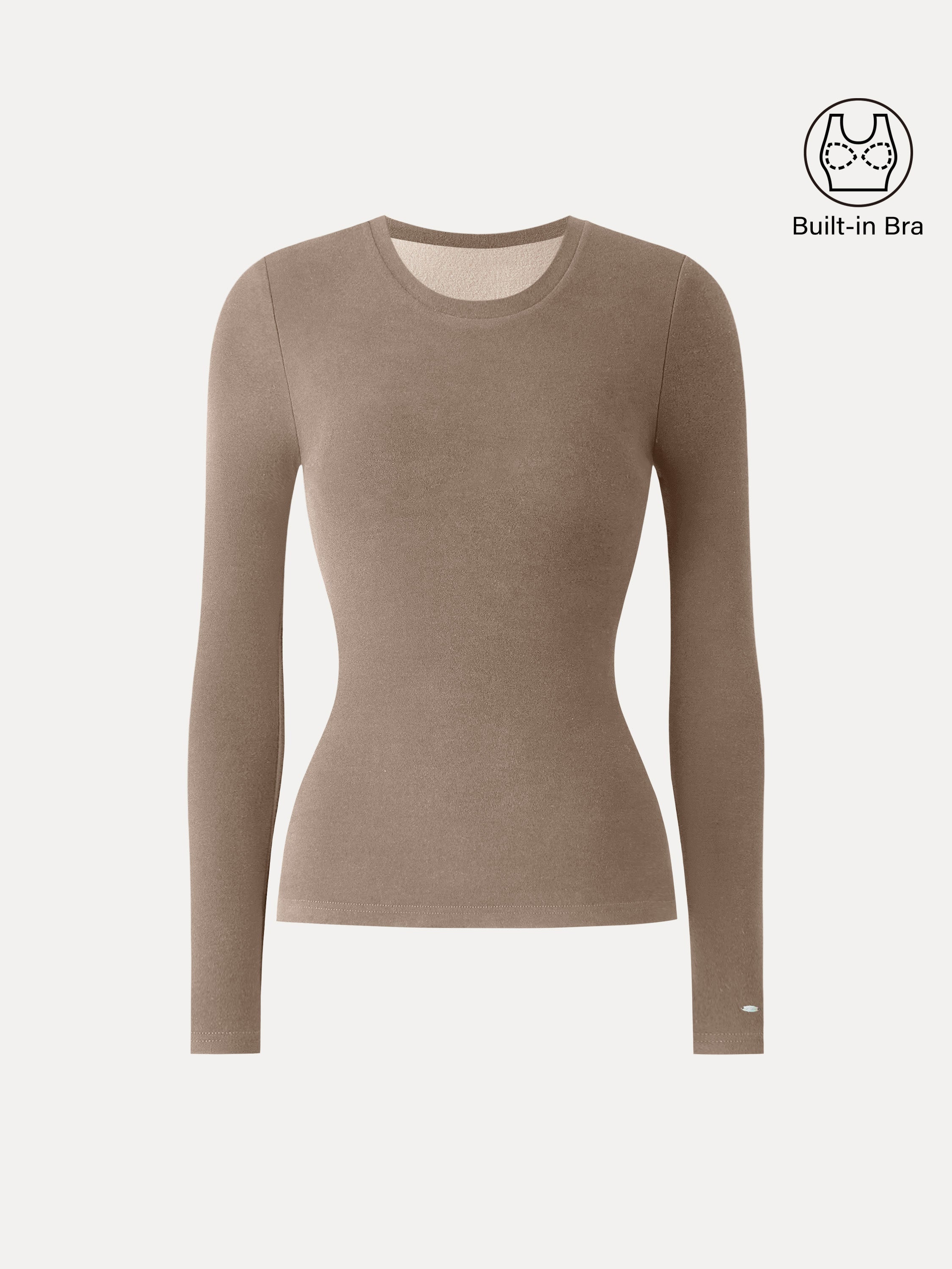 MaxWarm Crewneck Long Sleeve Brami Smoky Navy – Women > Tops > Bra Tops | FormaLuxe
