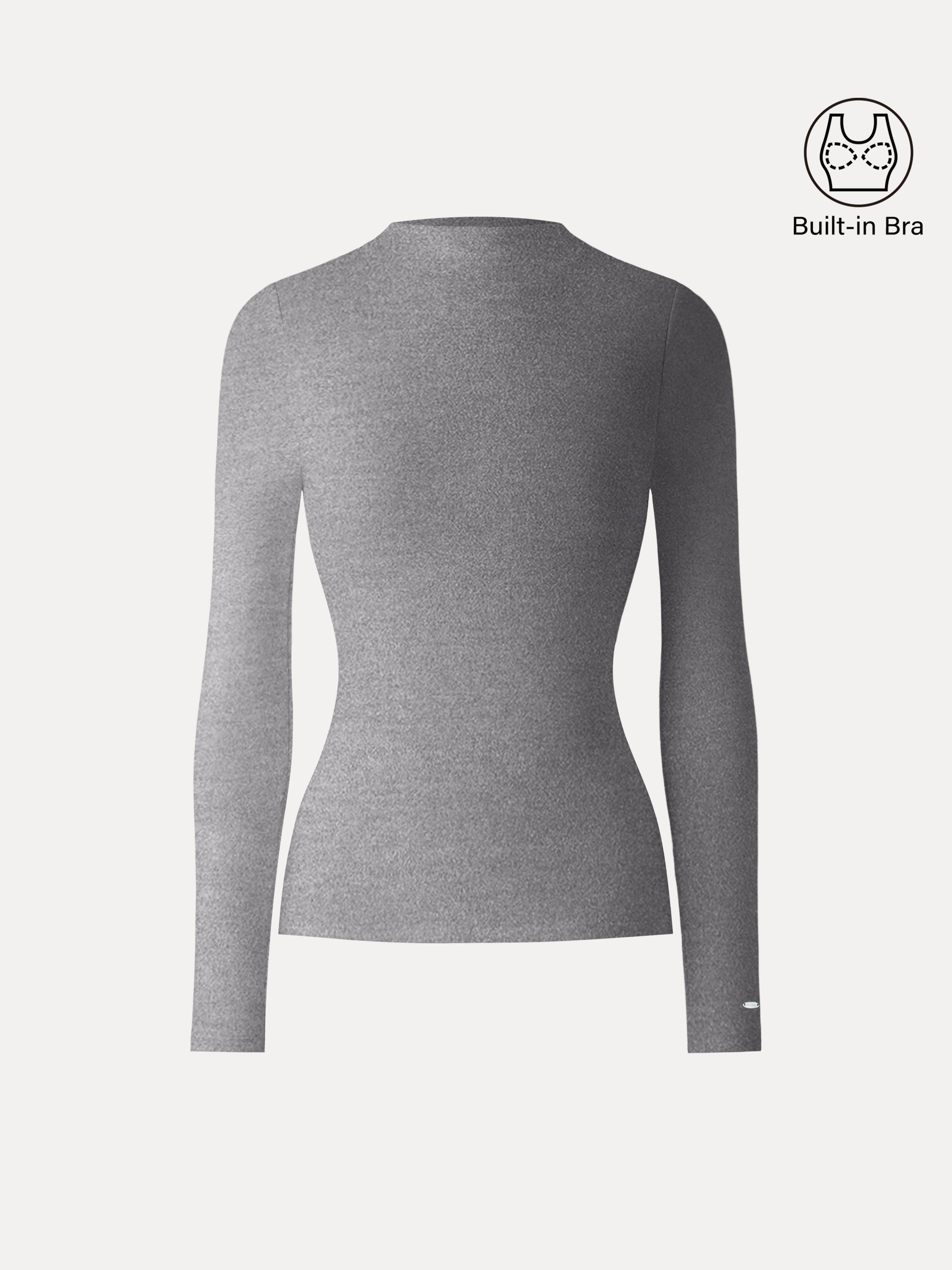 MaxWarm Brushed Mockneck Long Sleeve Brami White – Women > Tops > Bra Tops | FormaLuxe